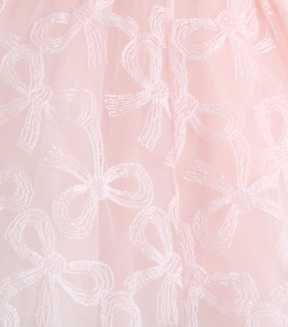 Monnalisa Tulle Embroidered Dress (9 Months-3 Years) Rosa Antico Image 3