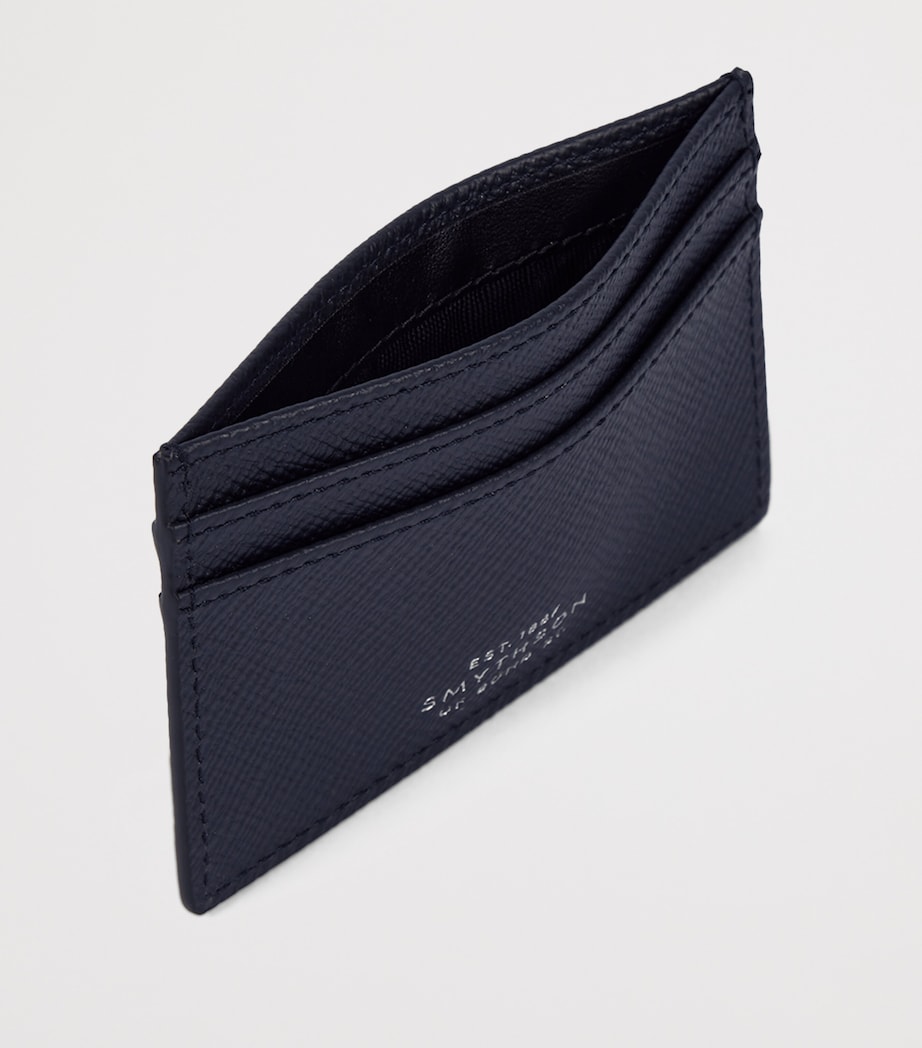 Smythson Panama Leather Stripe Card Holder Navy Image 2