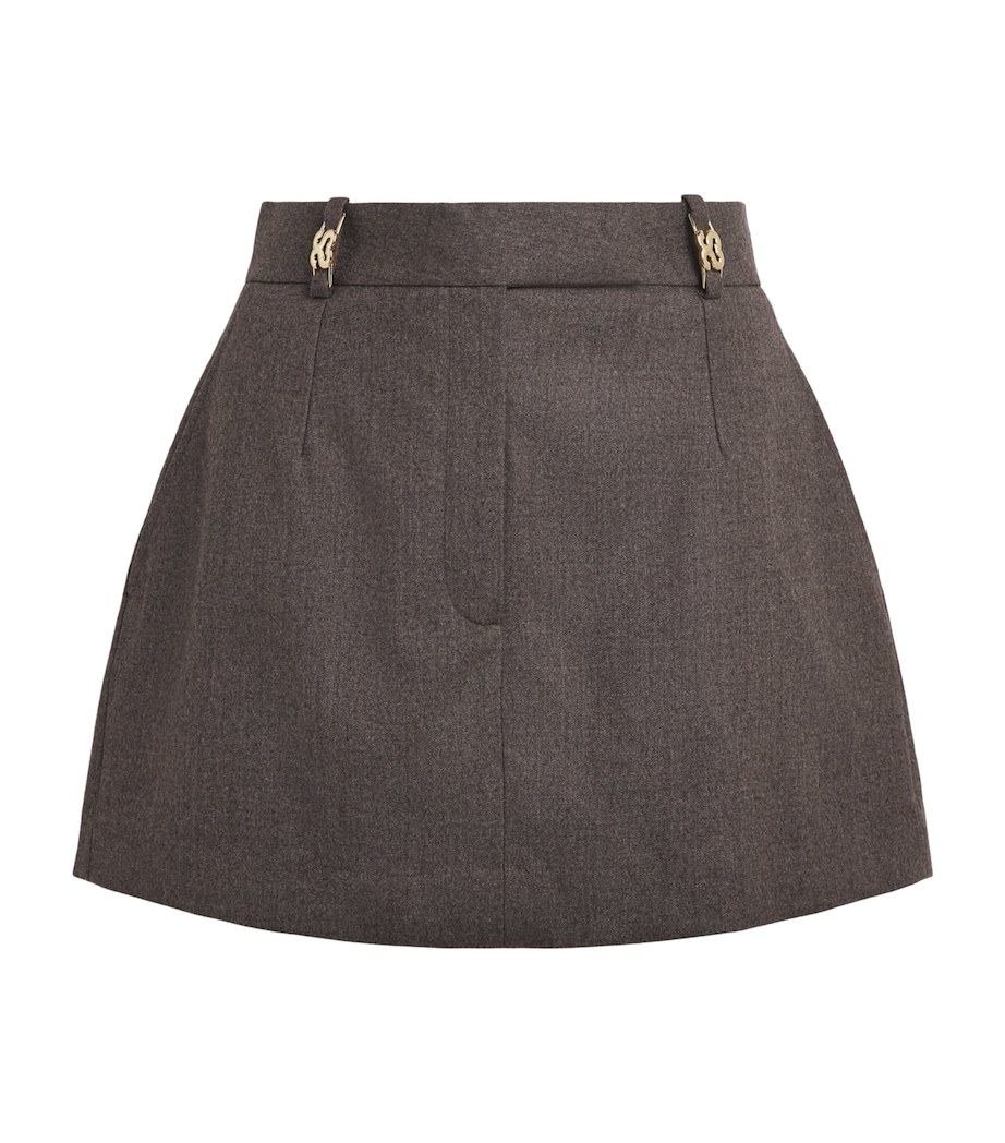 Sandro Paris Womens Wool Mini Skort Greige Image 1