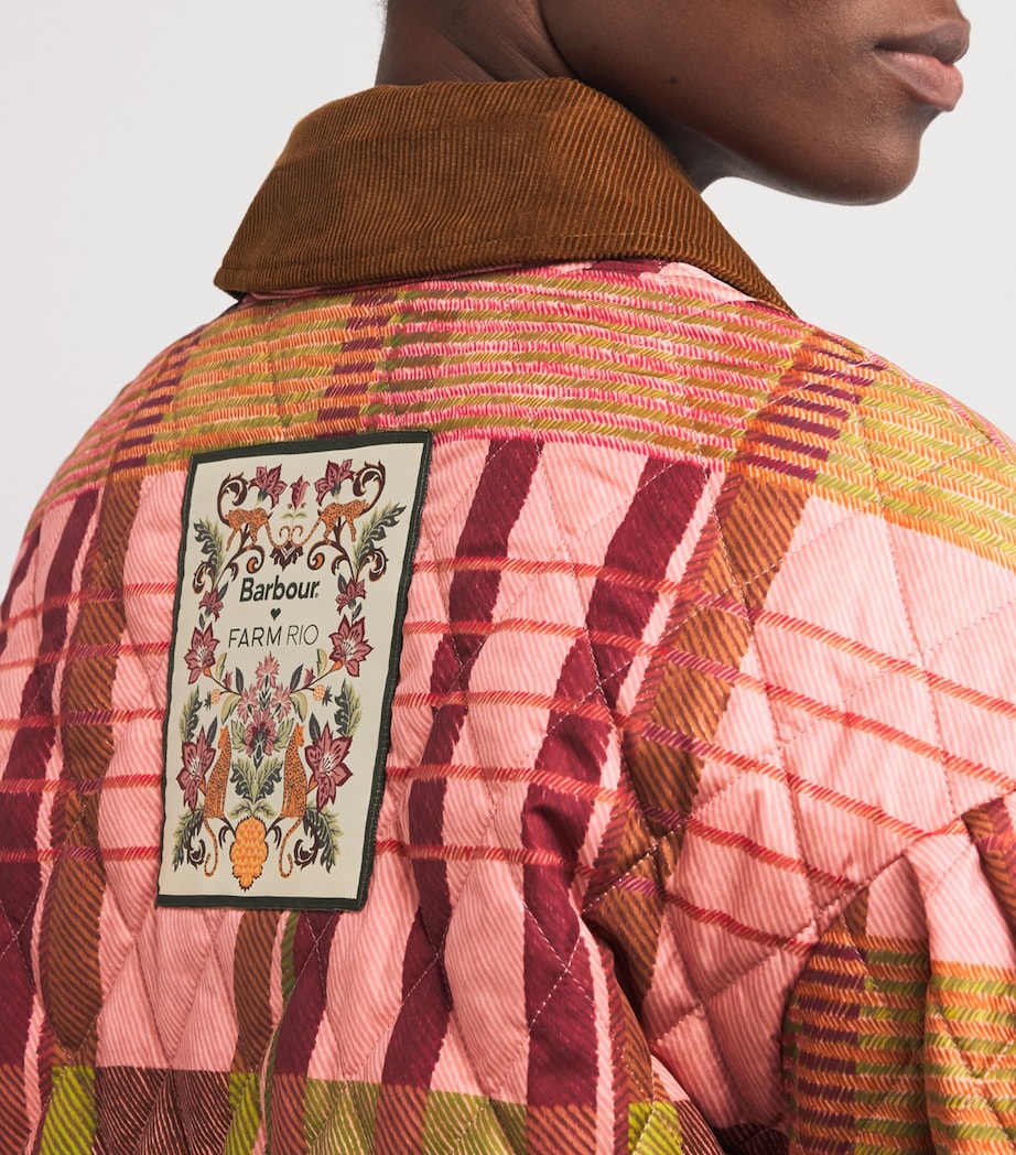 x FARM Rio Ana-Clara Quilted Jacket PK TRTN/BGE HRT PRNT Image 6