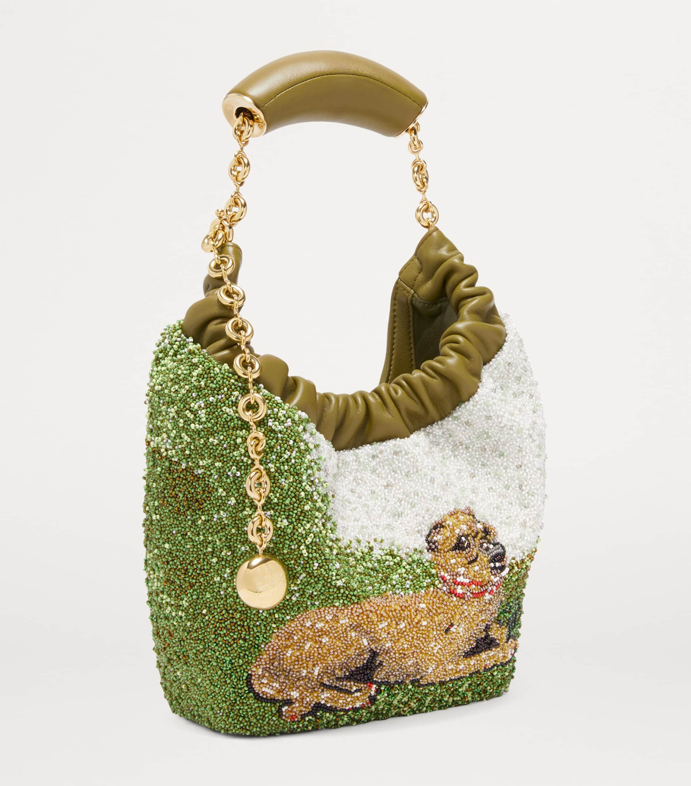 Mini Pug Squeeze Top-Handle Bag OLIVE Image 3