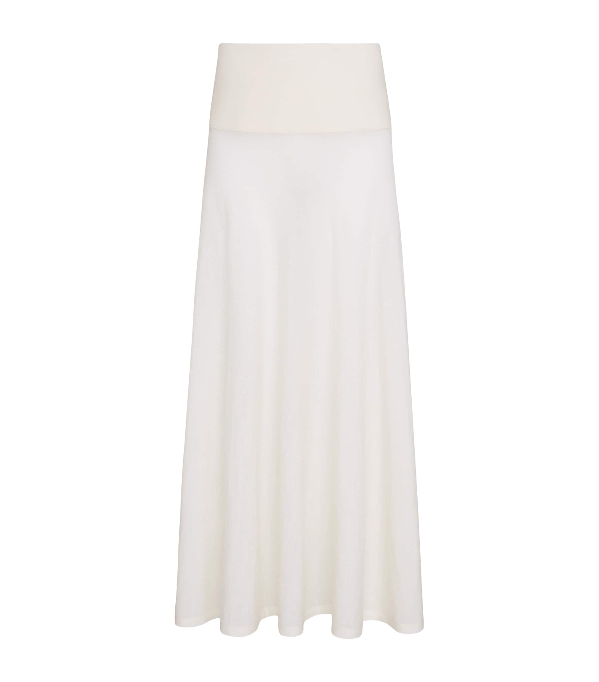 Alaïa Banded Sheer-knit Maxi Skirt In White