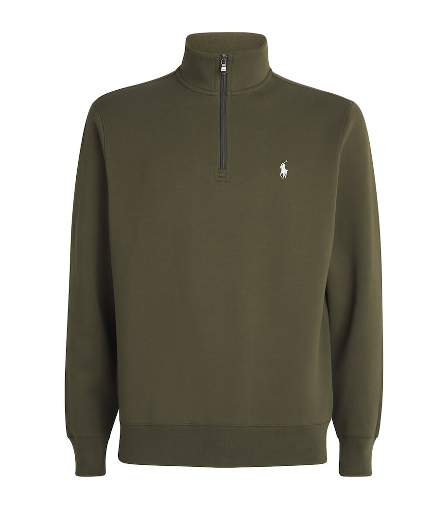 Polo Ralph Lauren Mens Cotton-Blend Quarter-Zip Sweatshirt Green Image 1