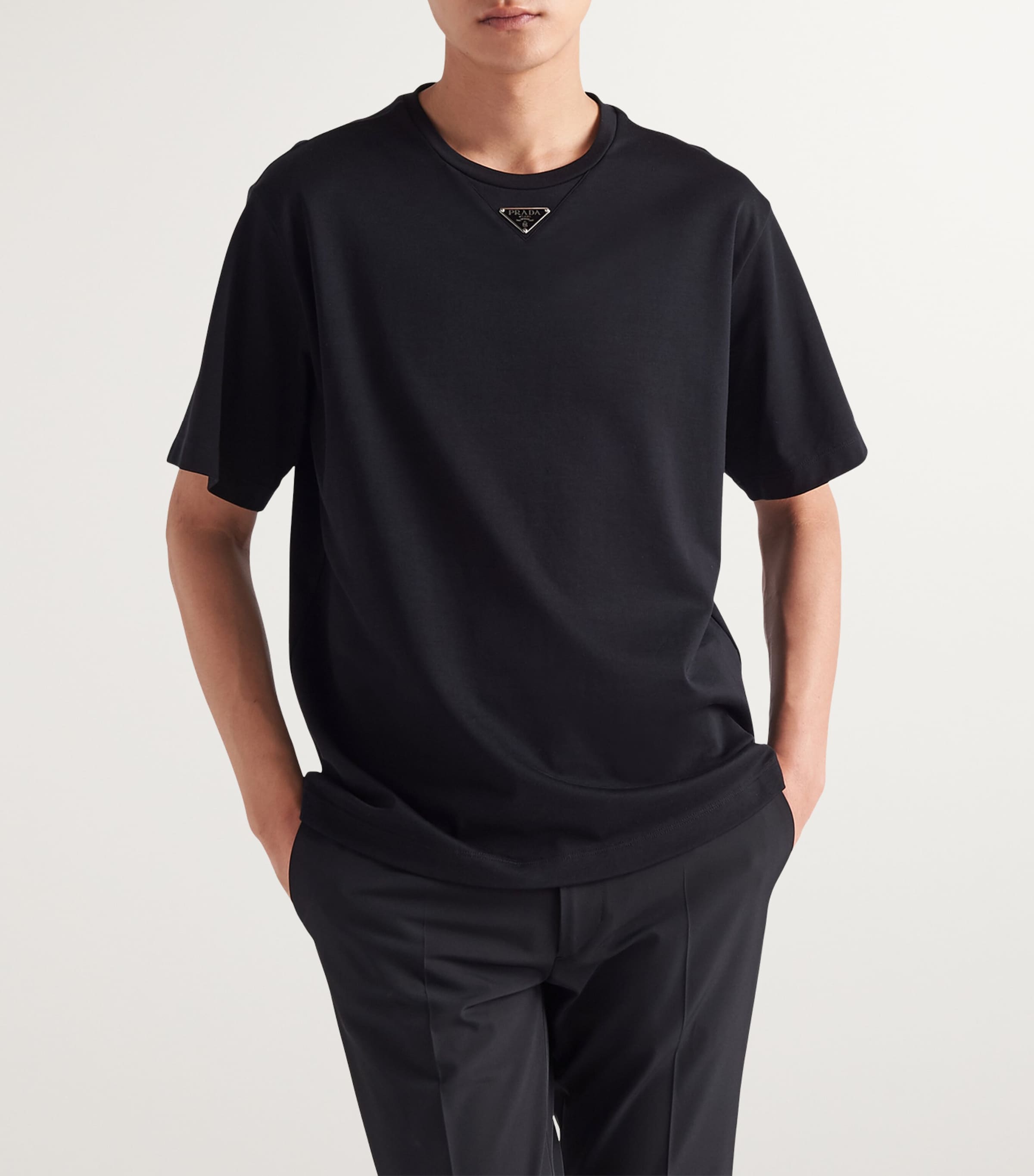 Adda Heights Green Prada T Shirt Prada Cotton Triangle T-Shirt