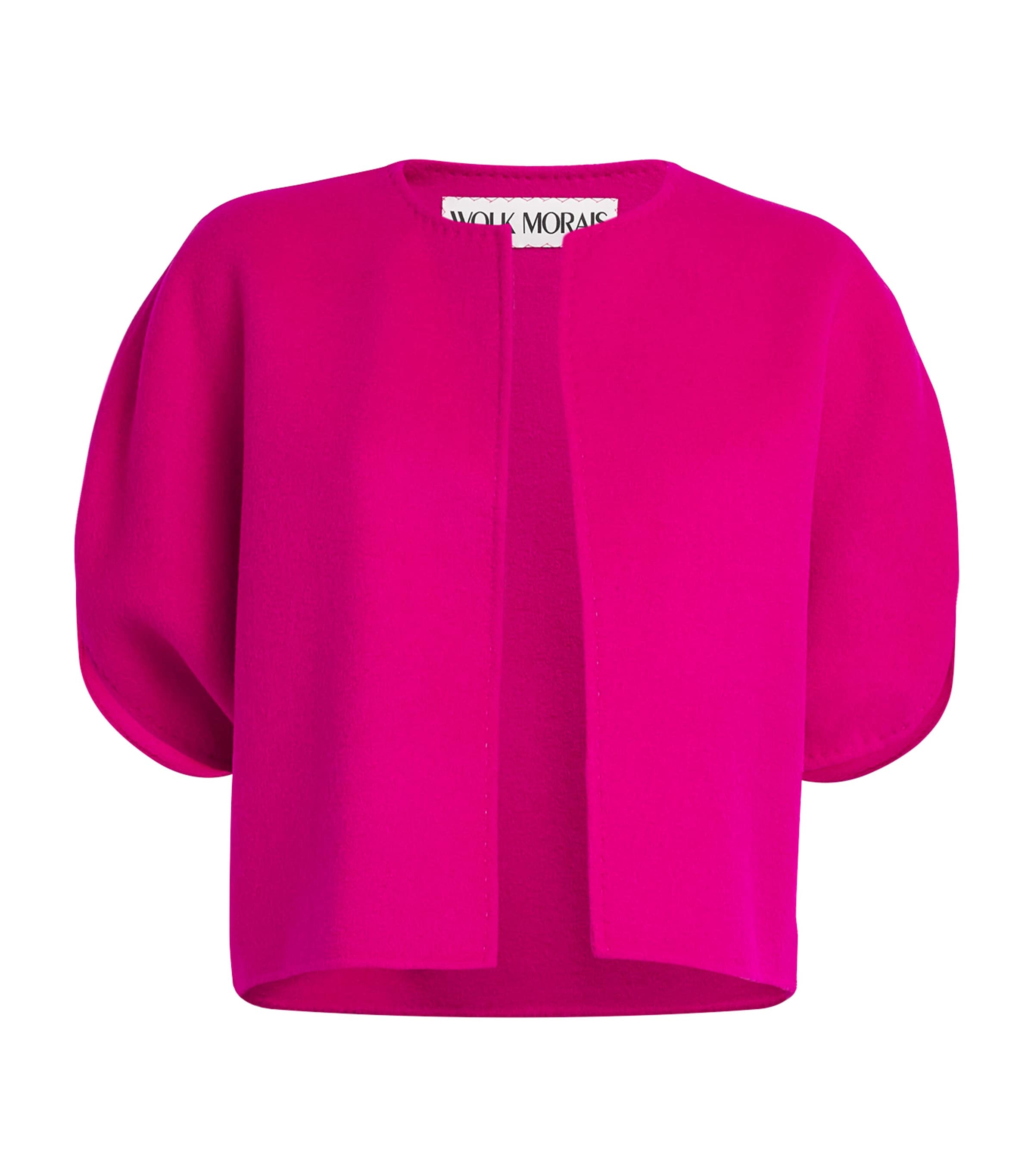 Wolk Morais Cashmere Cocoon Cape In Pink