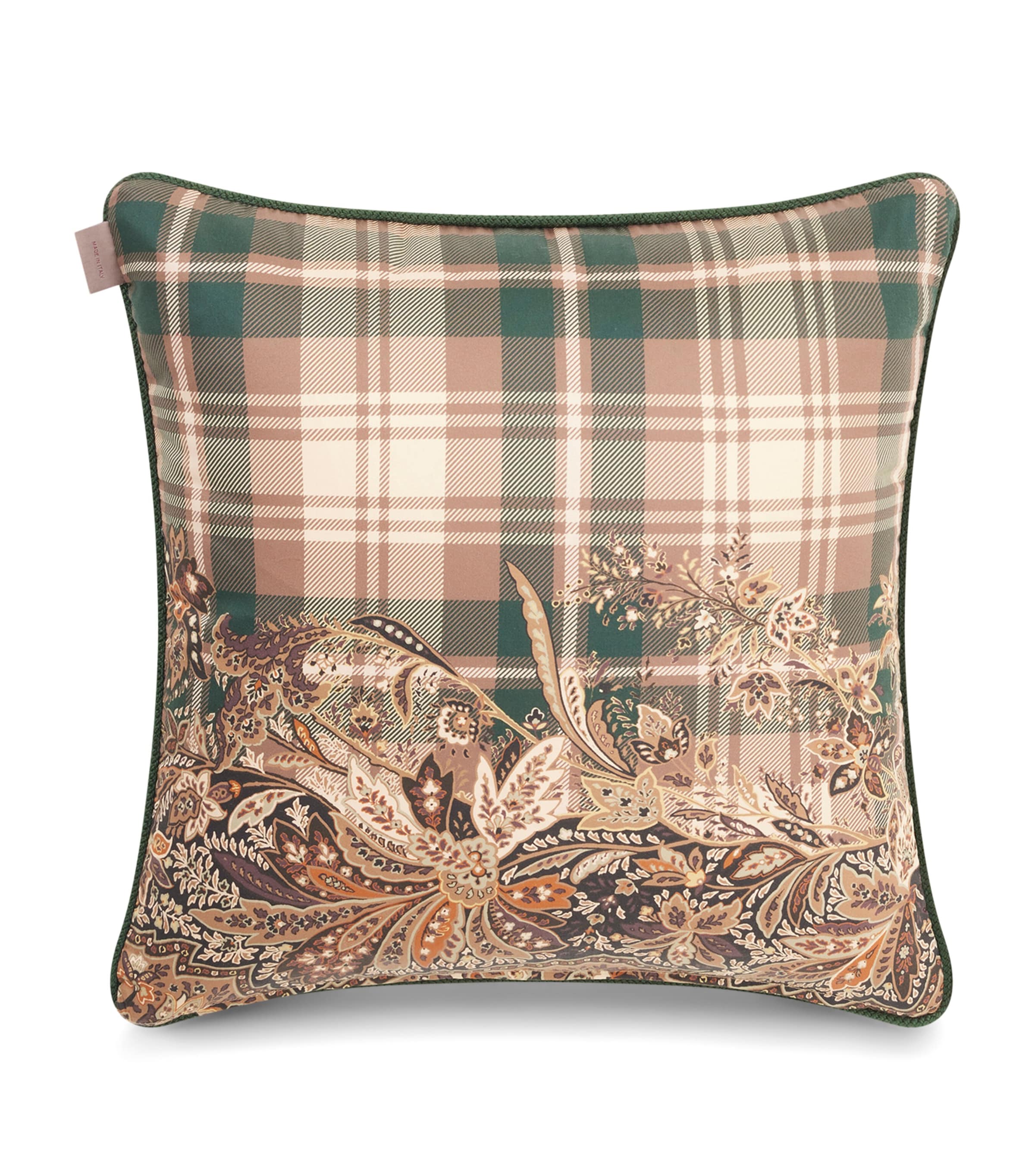 Cotton Embroidered Cushion (45cm x 45cm) PRINT ON BEIGE BASE Image 2
