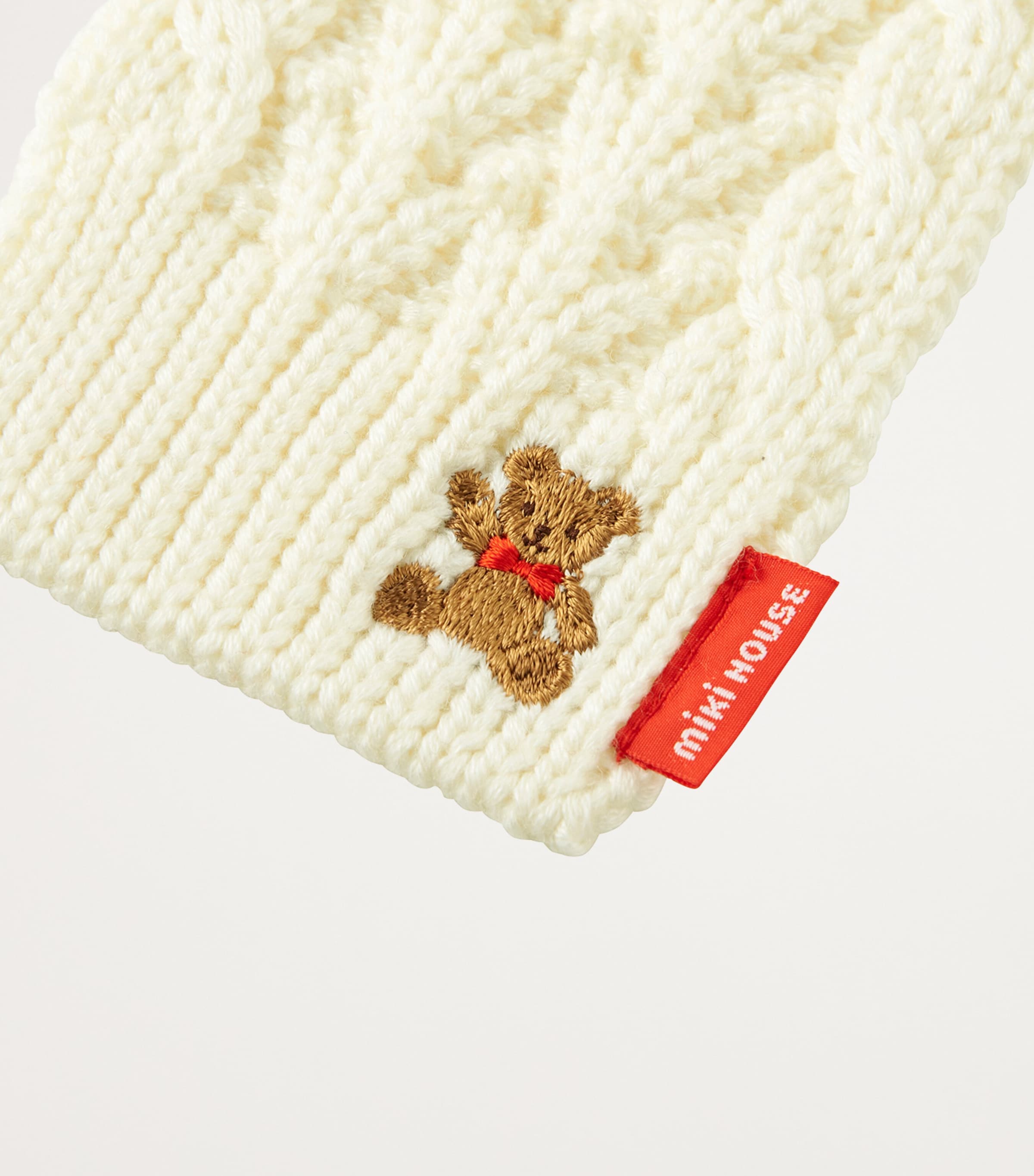 Cable-Knit Bear-Embroidered Scarf 31 Image 4