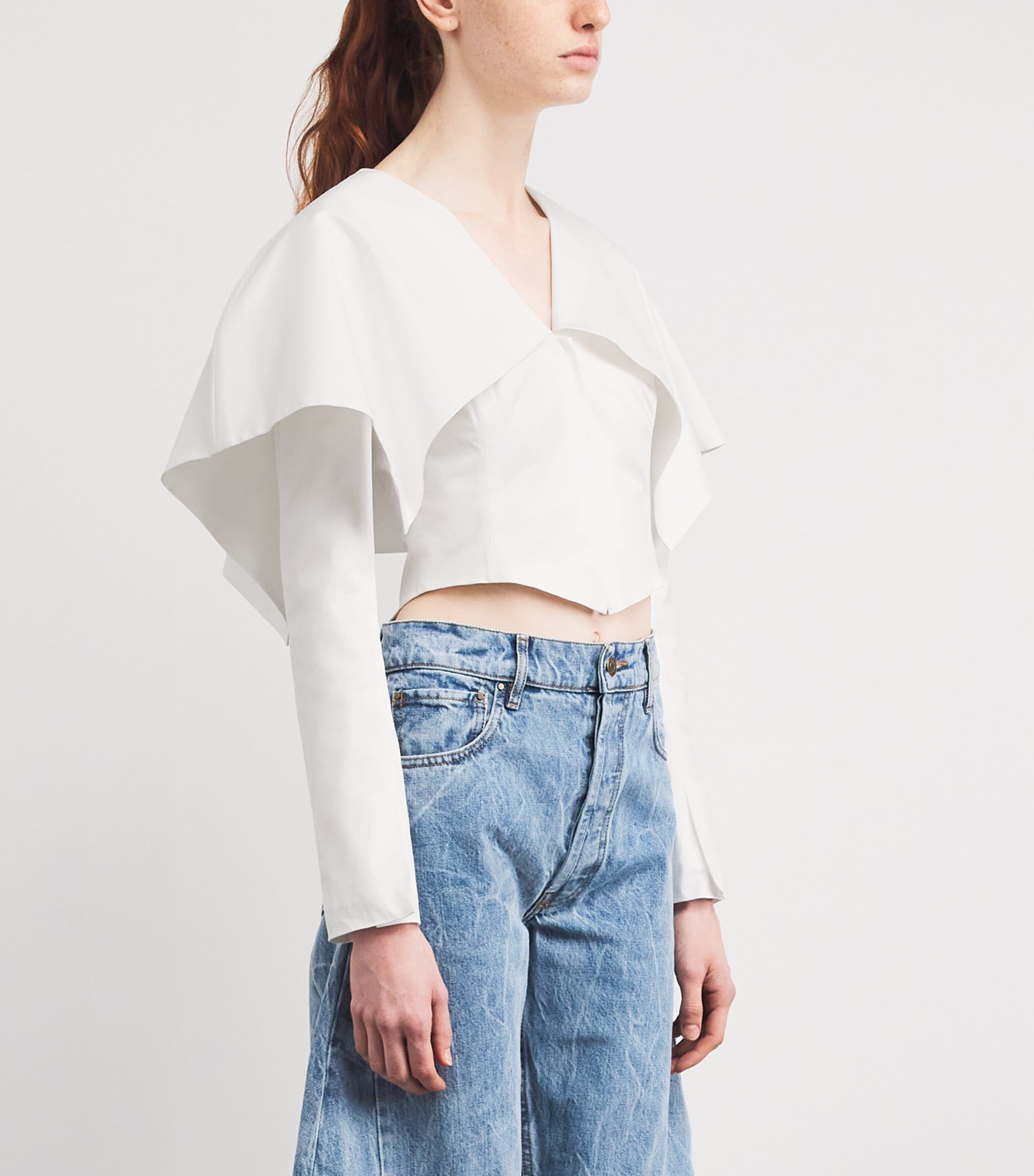 A.W.A.K.E. Mode Womens Cotton-Blend Shawl-Collar Blazer White Image 3