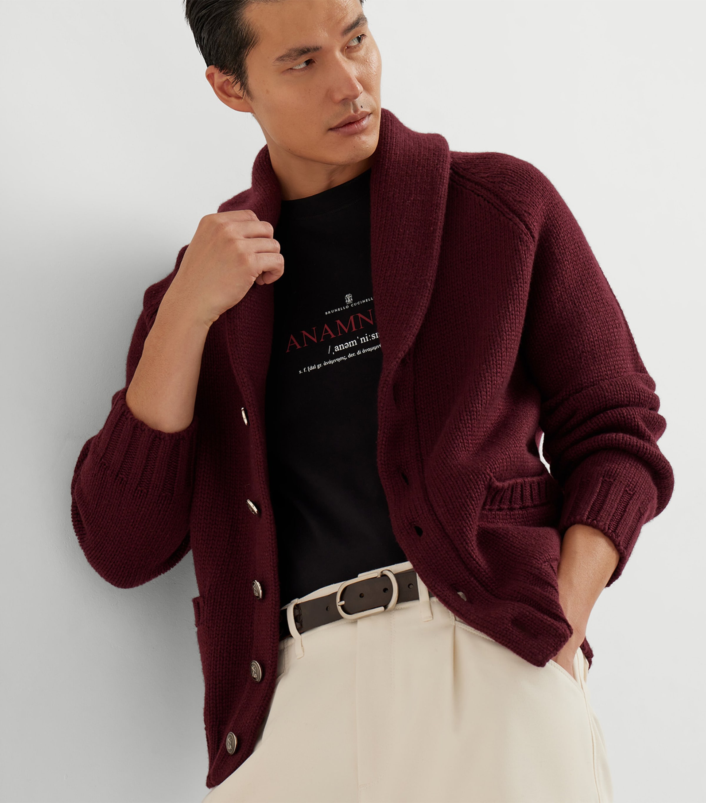 Cashmere Shawl-Collar Cardigan C678 Image 5