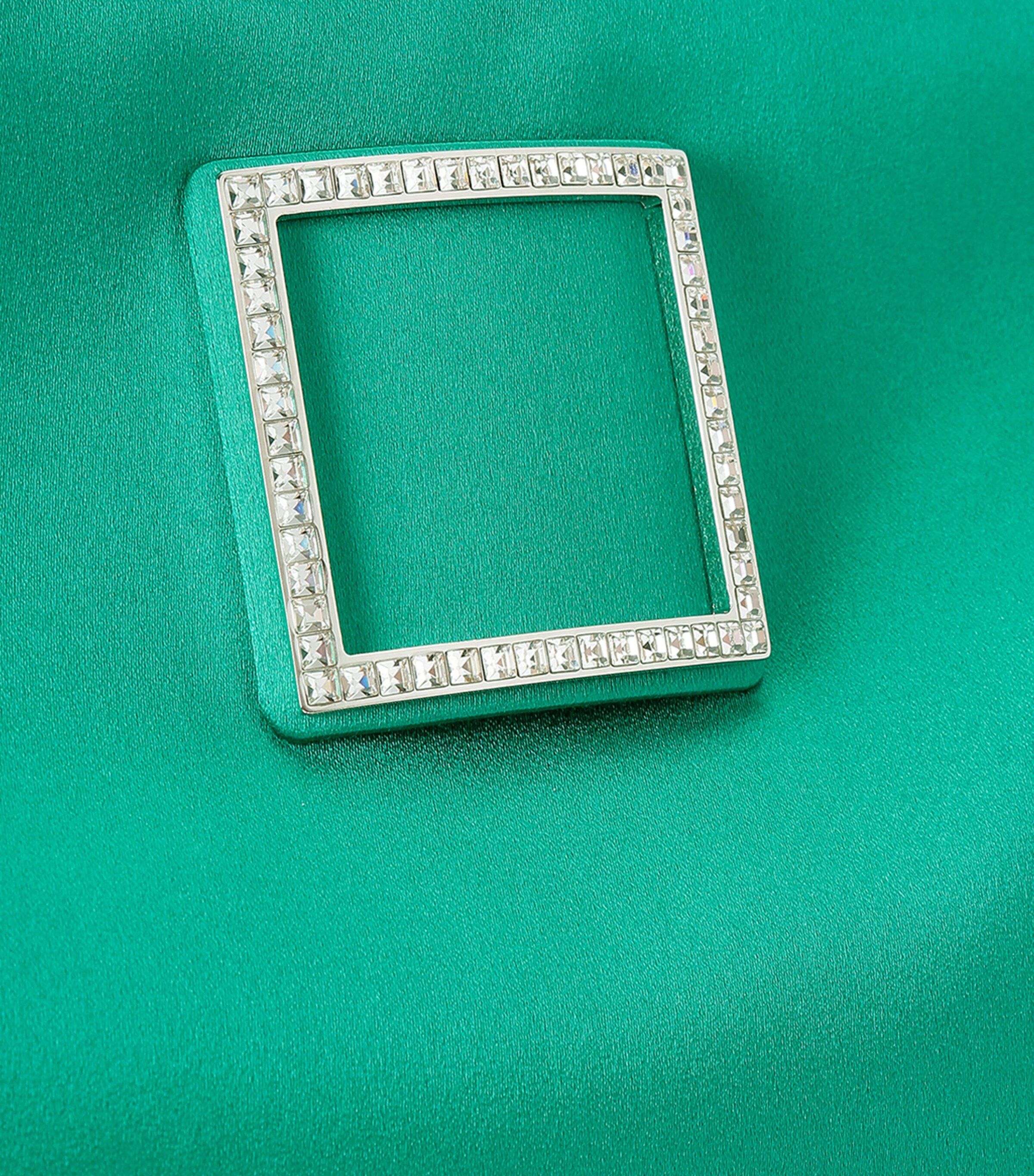 Roger Vivier Satin Trompette Pouch Green Image 4