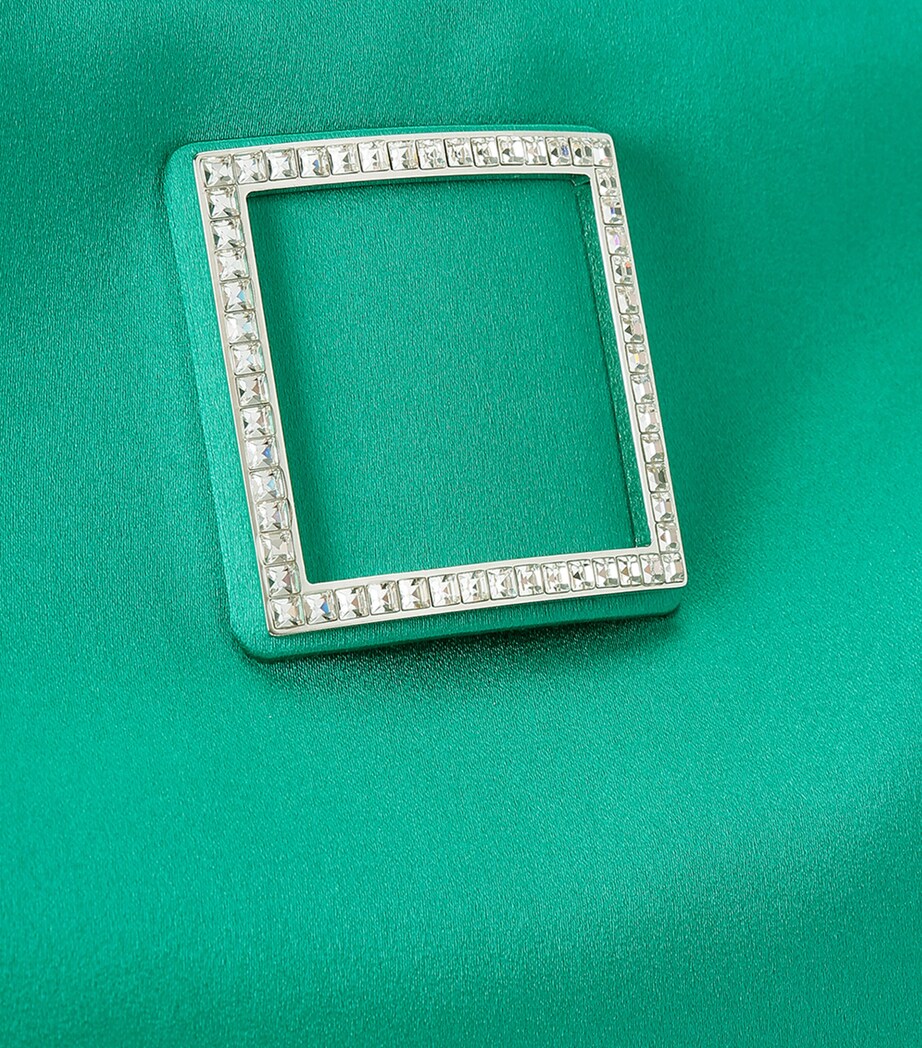 Roger Vivier Satin Trompette Pouch Green Image 4