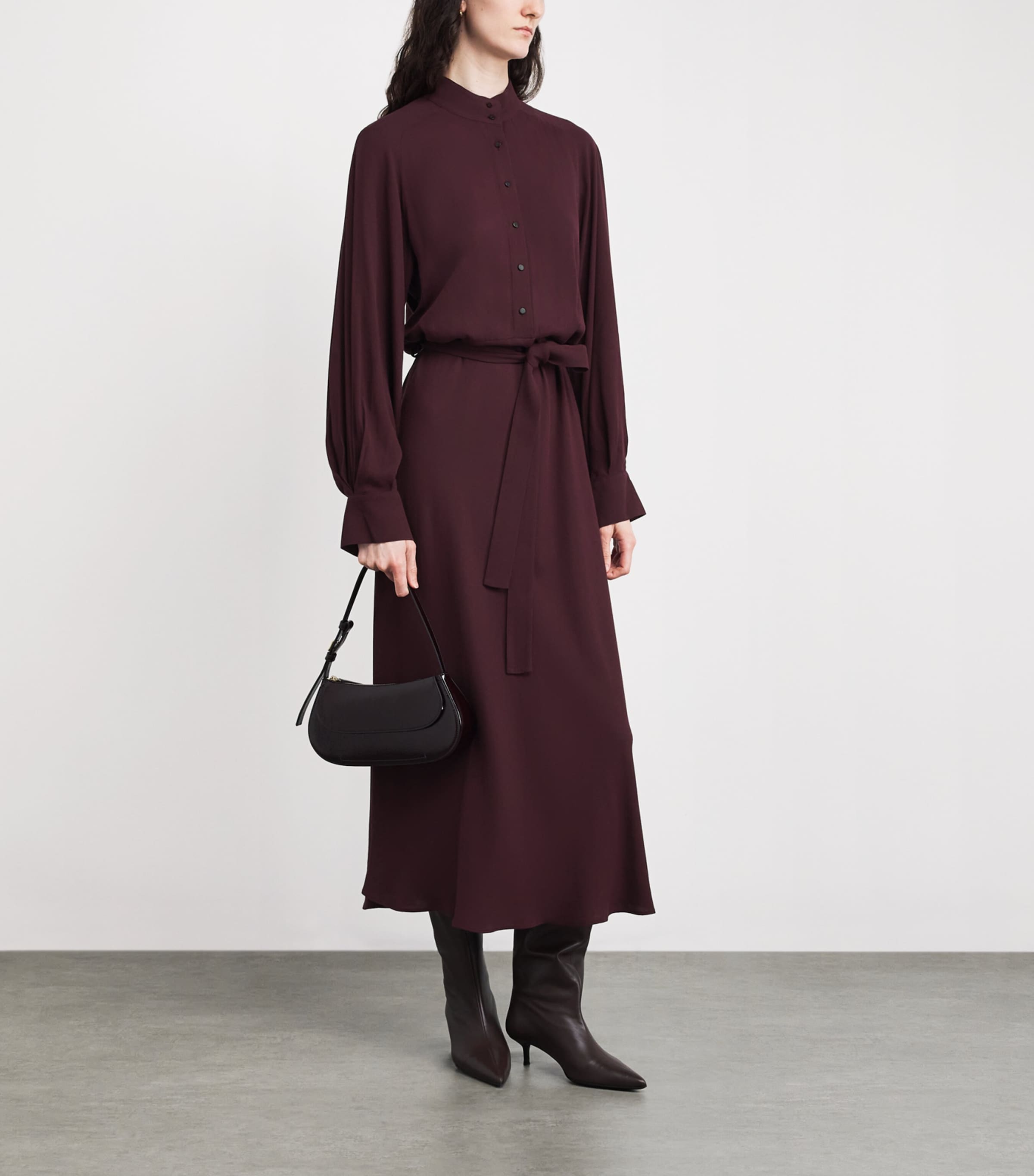 Crepe Shirt Dress 701OXB Image 2