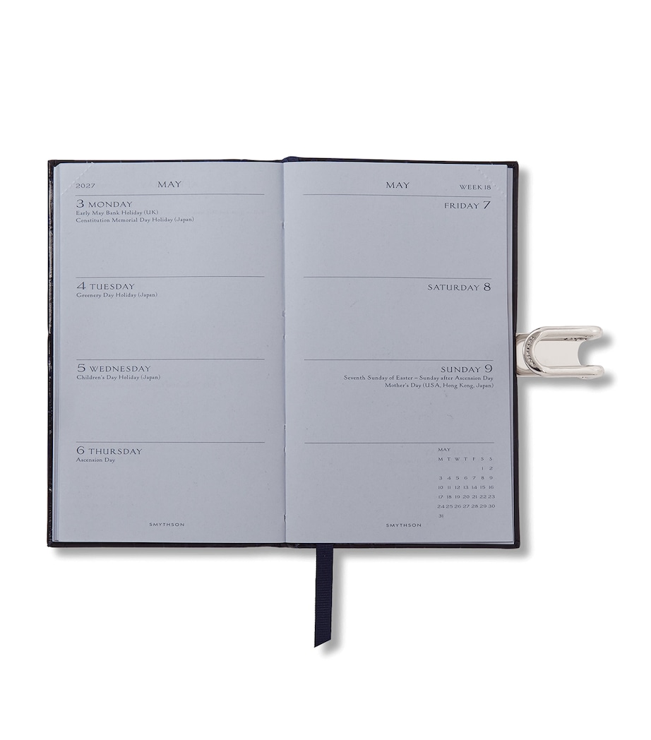 Smythson Leather Mara A6 2026 Mid-Year Diary Navy Image 2