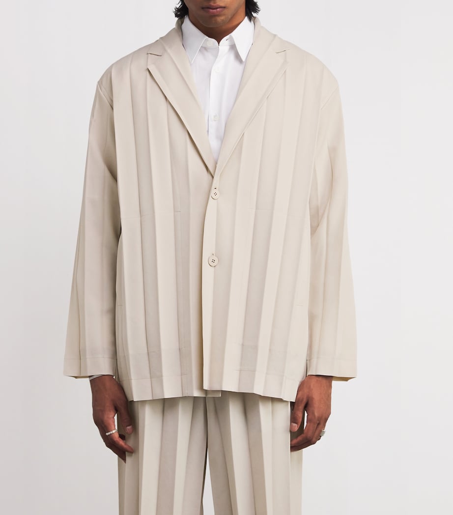 Pleated Edge Ensemble Blazer 40-BEIGE Image 3