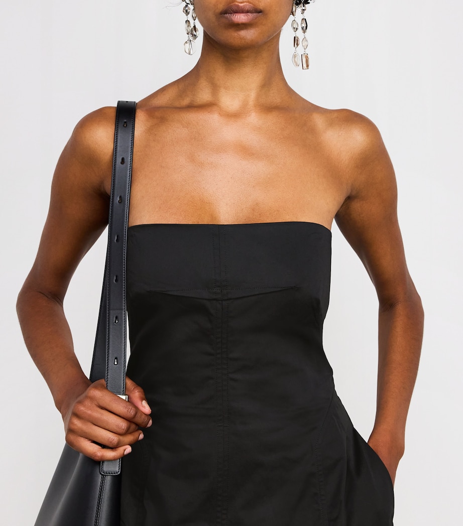 Organic Cotton-Blend Strapless Maxi Dress BLACK Image 6