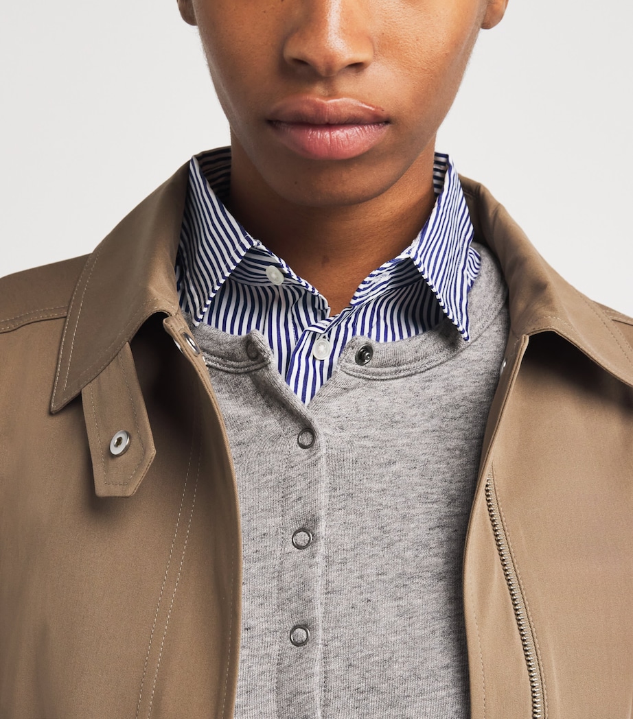 French Terry Polo Bear Cardigan DARK VINTAGE HEATHER Image 6