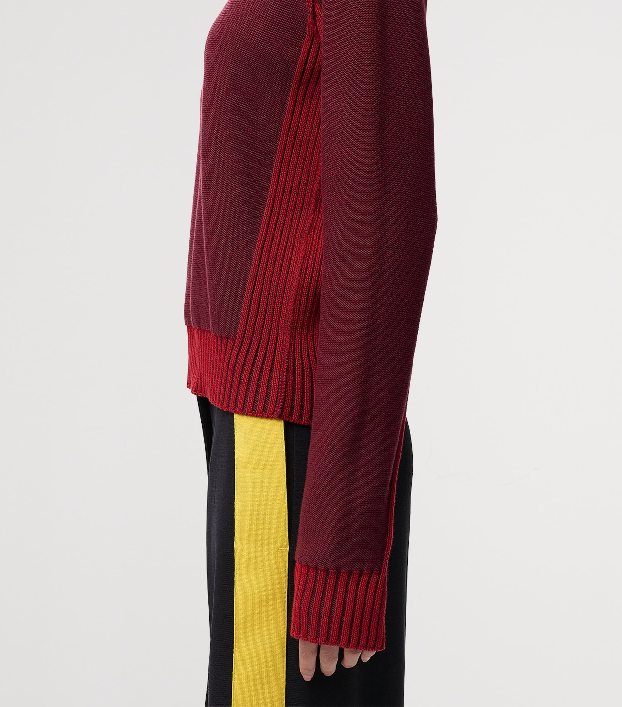 LOEWE Womens Contrast-Trim Sweater Burgundy/red Image 5