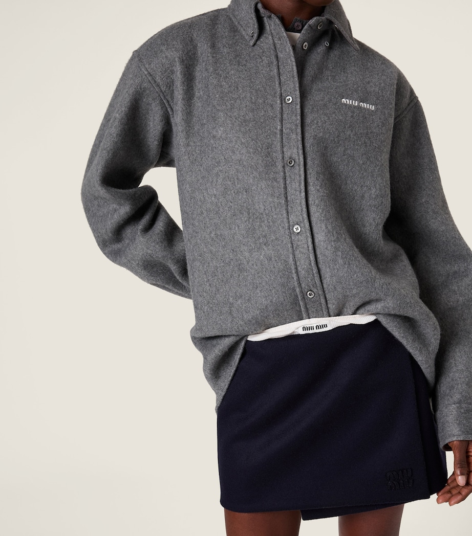 Miu Miu Womens Fleece Logo Shirt Image 4