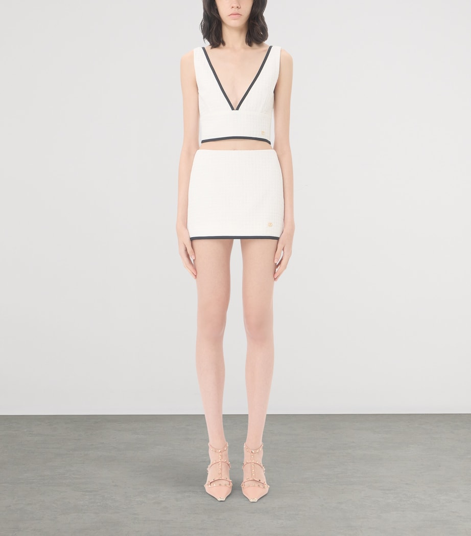 Valentino Womens Cotton V-Neck Crop Top Cbj Image 2