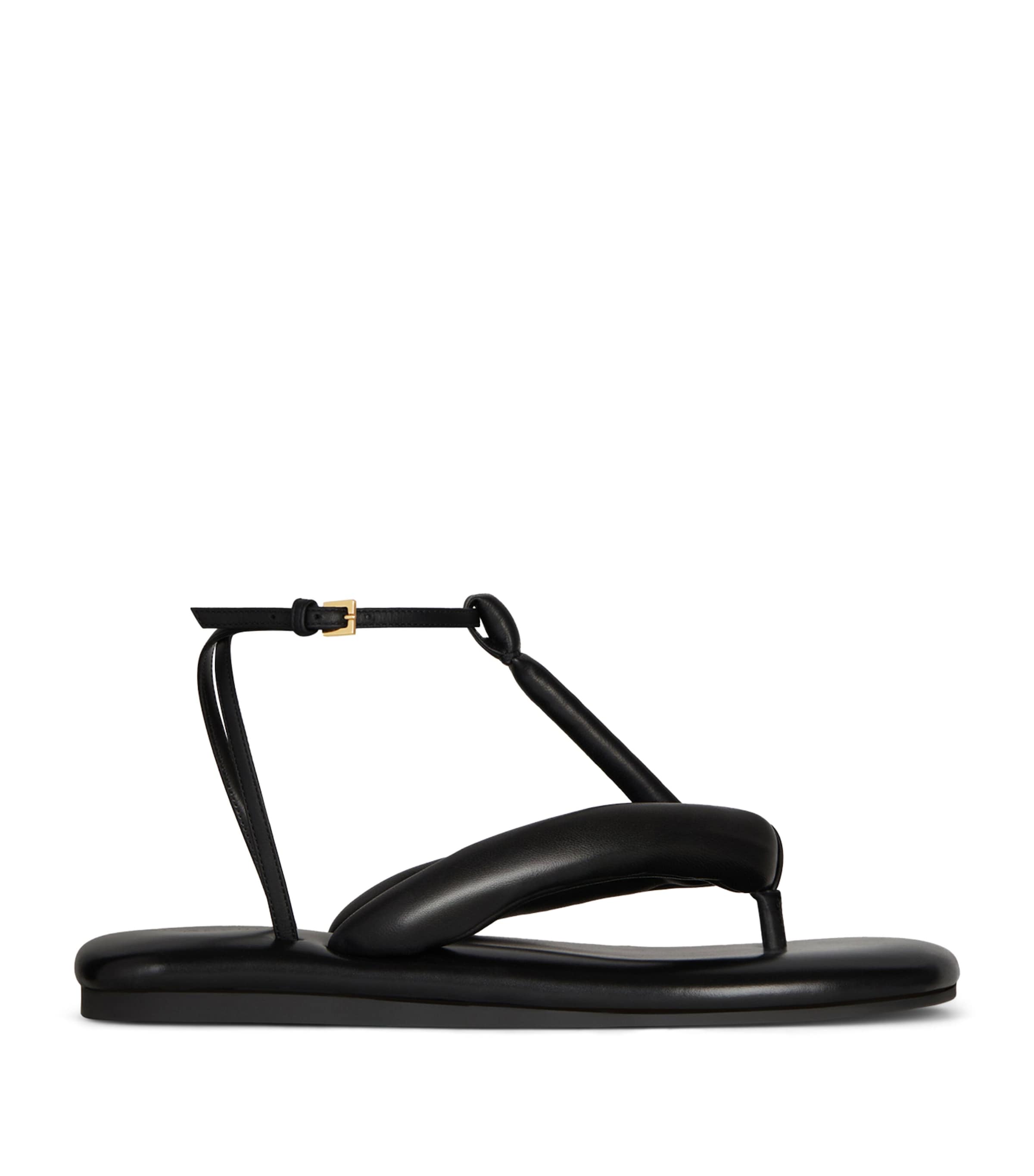 Givenchy Calfskin Boudoir Thong Sandals. Black Image 1