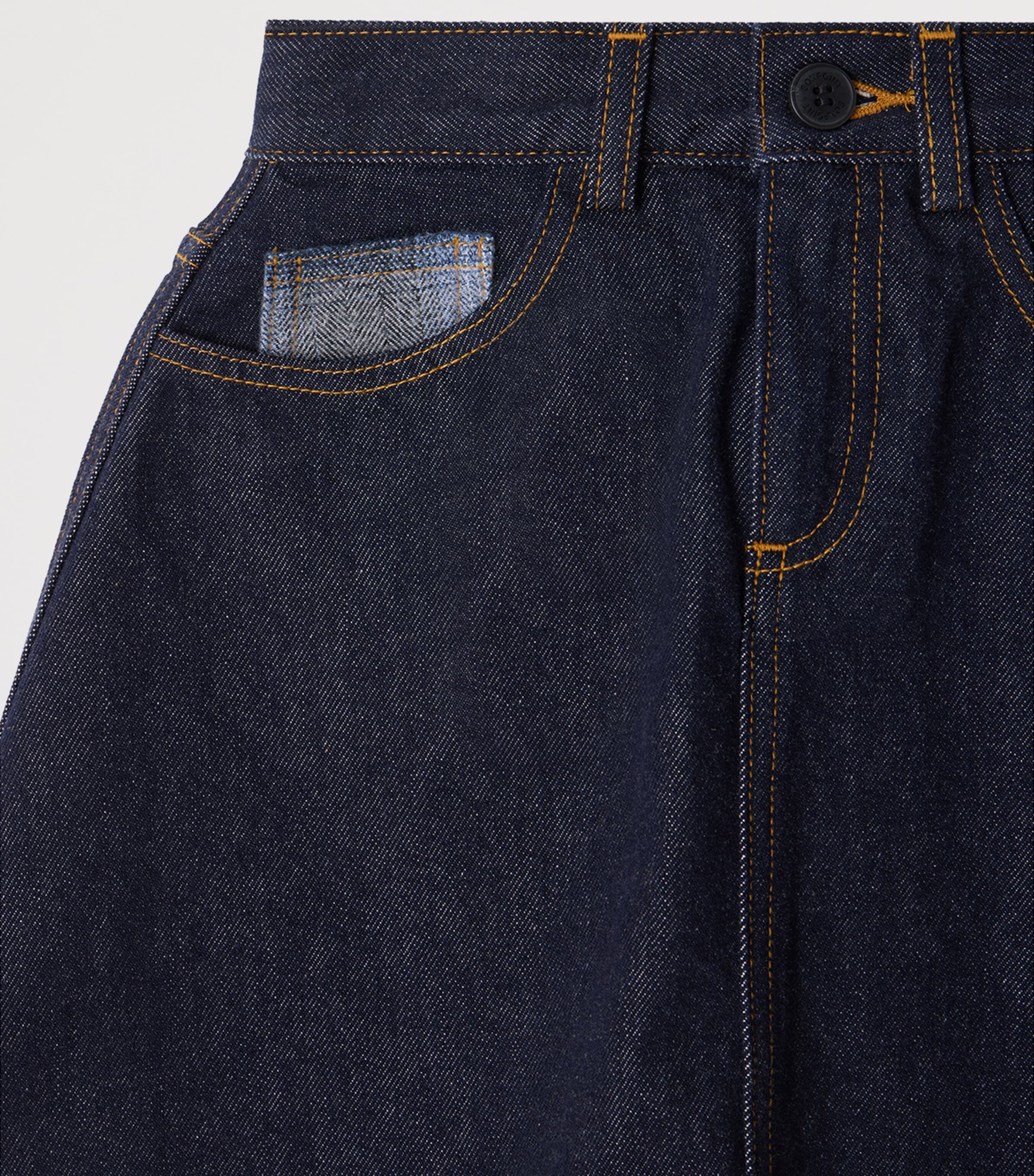 Bonpoint x Maison Kitsuné Denim Embroidered Mini Skirt (14 Years) Jean Fonce Image 3