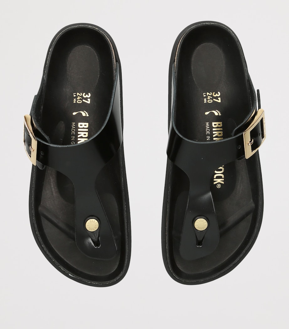 Birkenstock Patent Leather Gizeh Sandals (Narrow Fit) Black Image 4