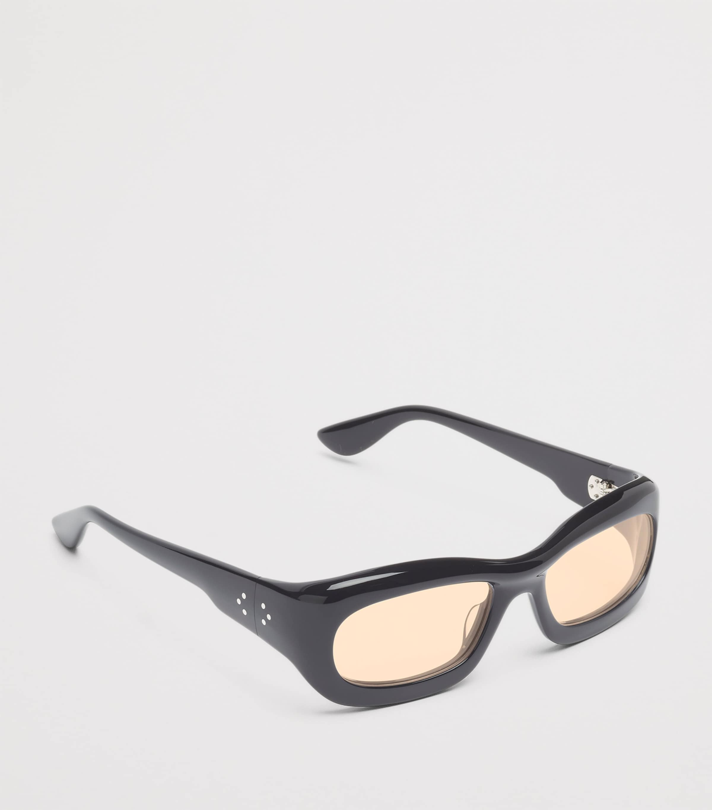 Acetate Ghaib Sunglasses BLACK/AMBER LENS Image 2