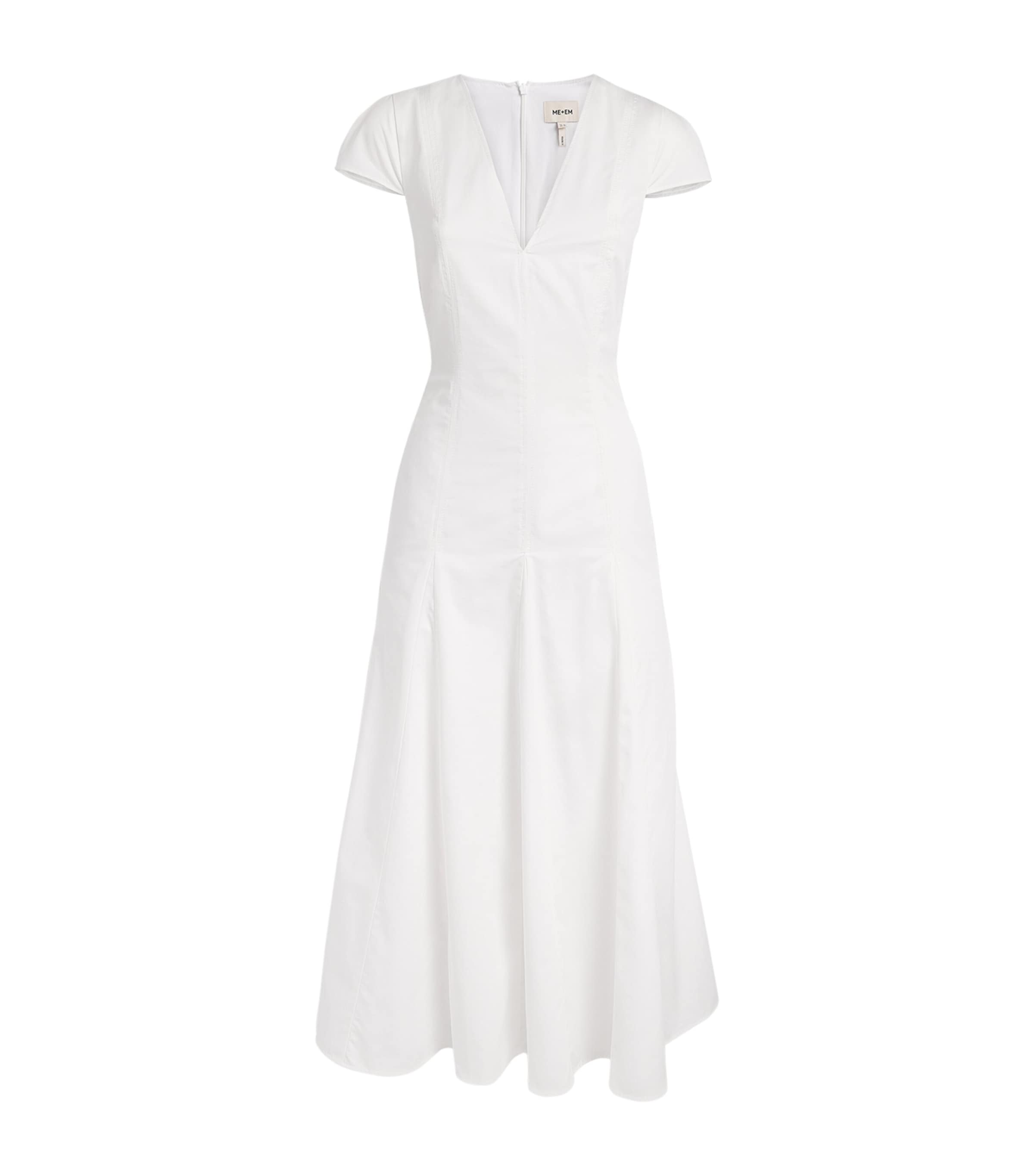 ME+EM Womens Cotton Poplin Midi Dress Soft White Image 1