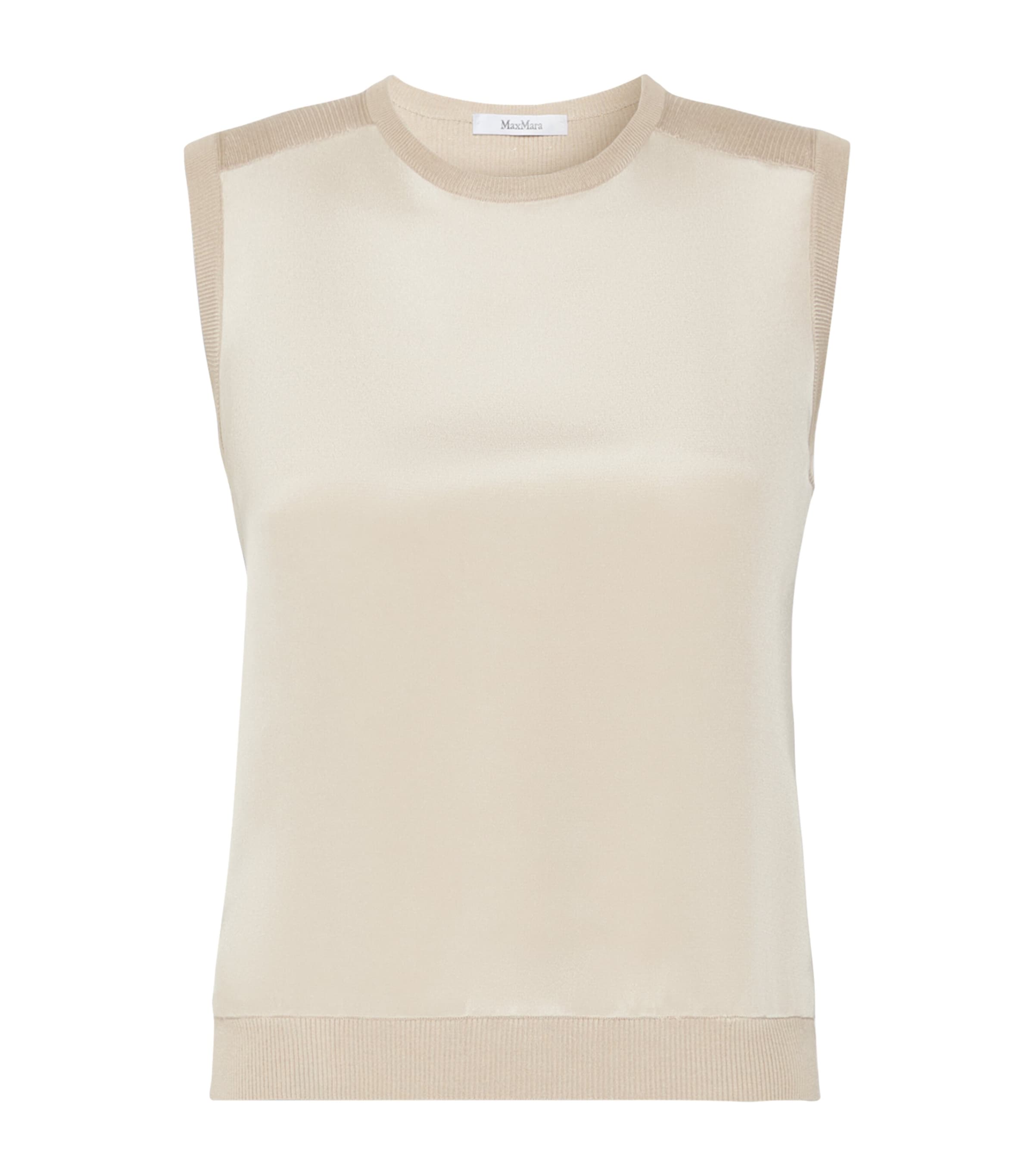 Max Mara Womens Silk-Cashmere Tank Top Stone Image 1