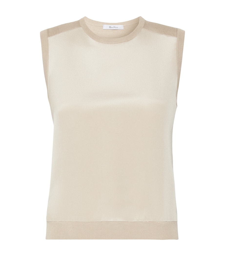 Max Mara Womens Silk-Cashmere Tank Top Stone Image 1