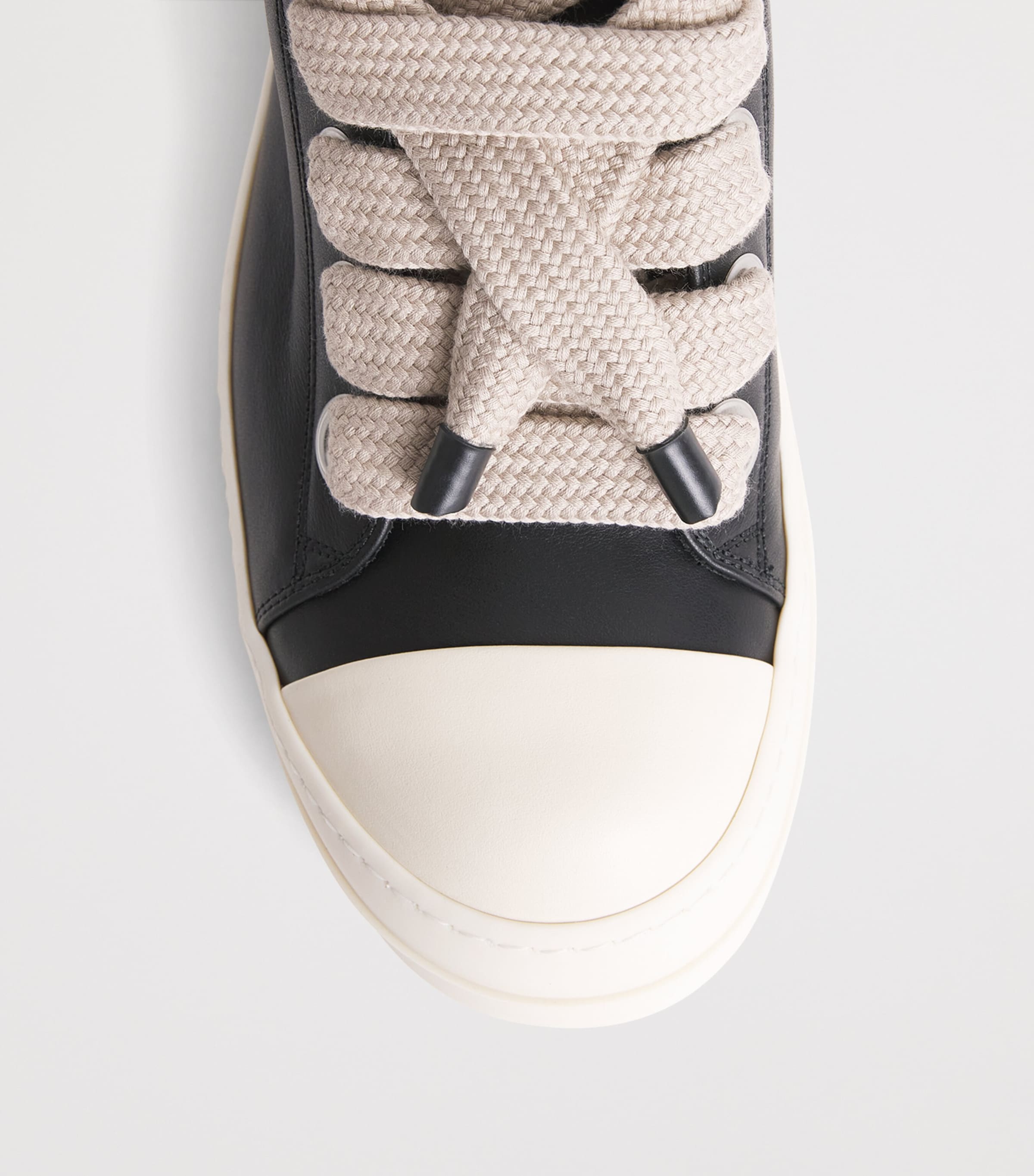 Rick Owens Leather Jumbolace Sneakers Black/milk Image 6