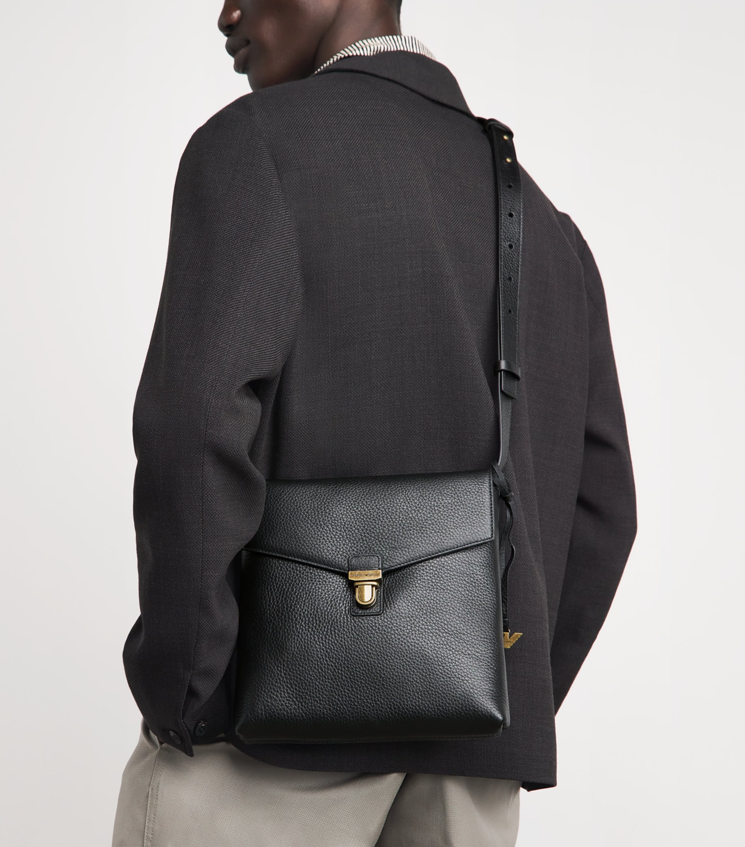 Emporio Armani Grained Leather Cross-Body Bag Image 4