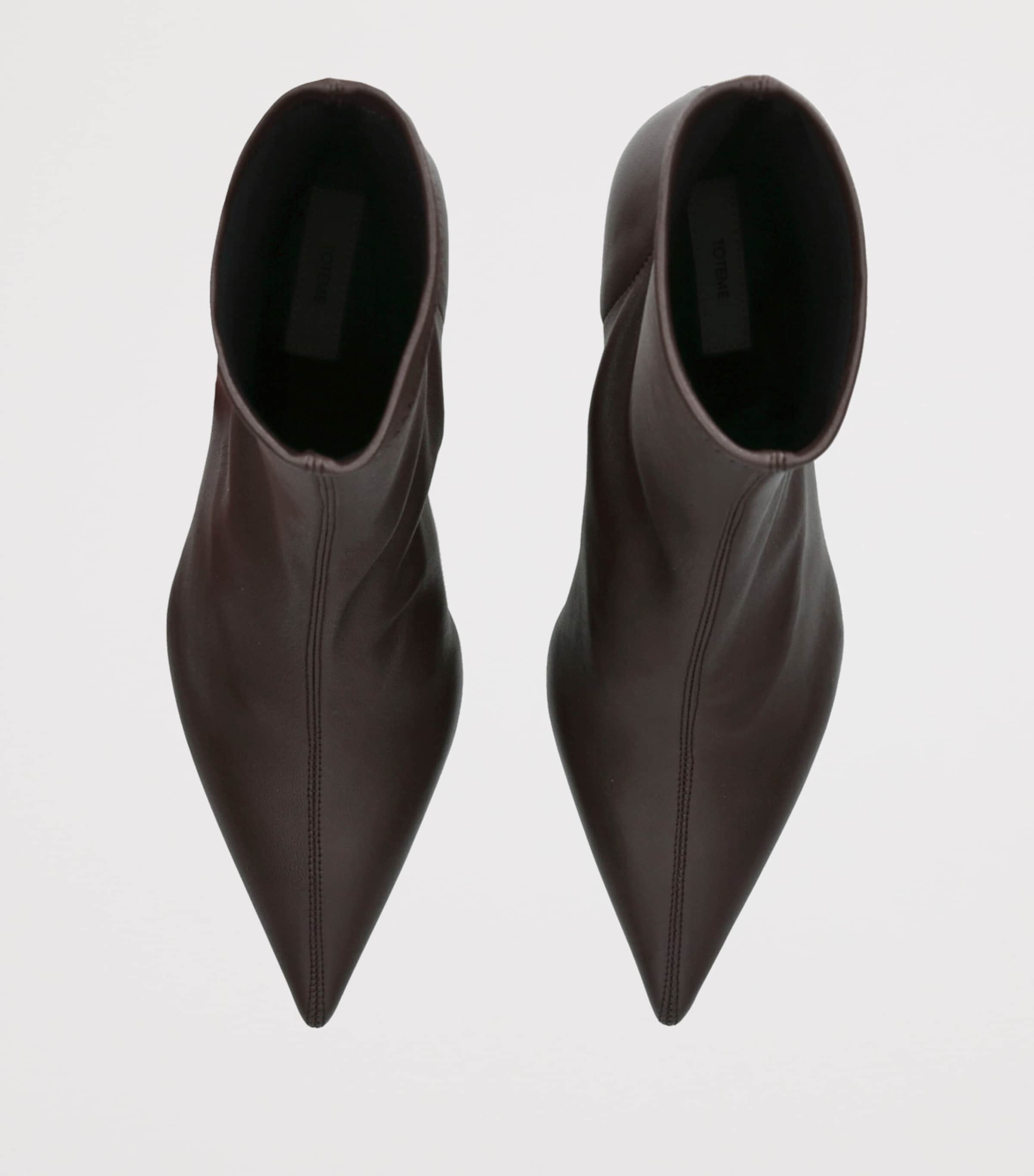 Nappa Leather Heeled Boots 55 DARK BROWN Image 4