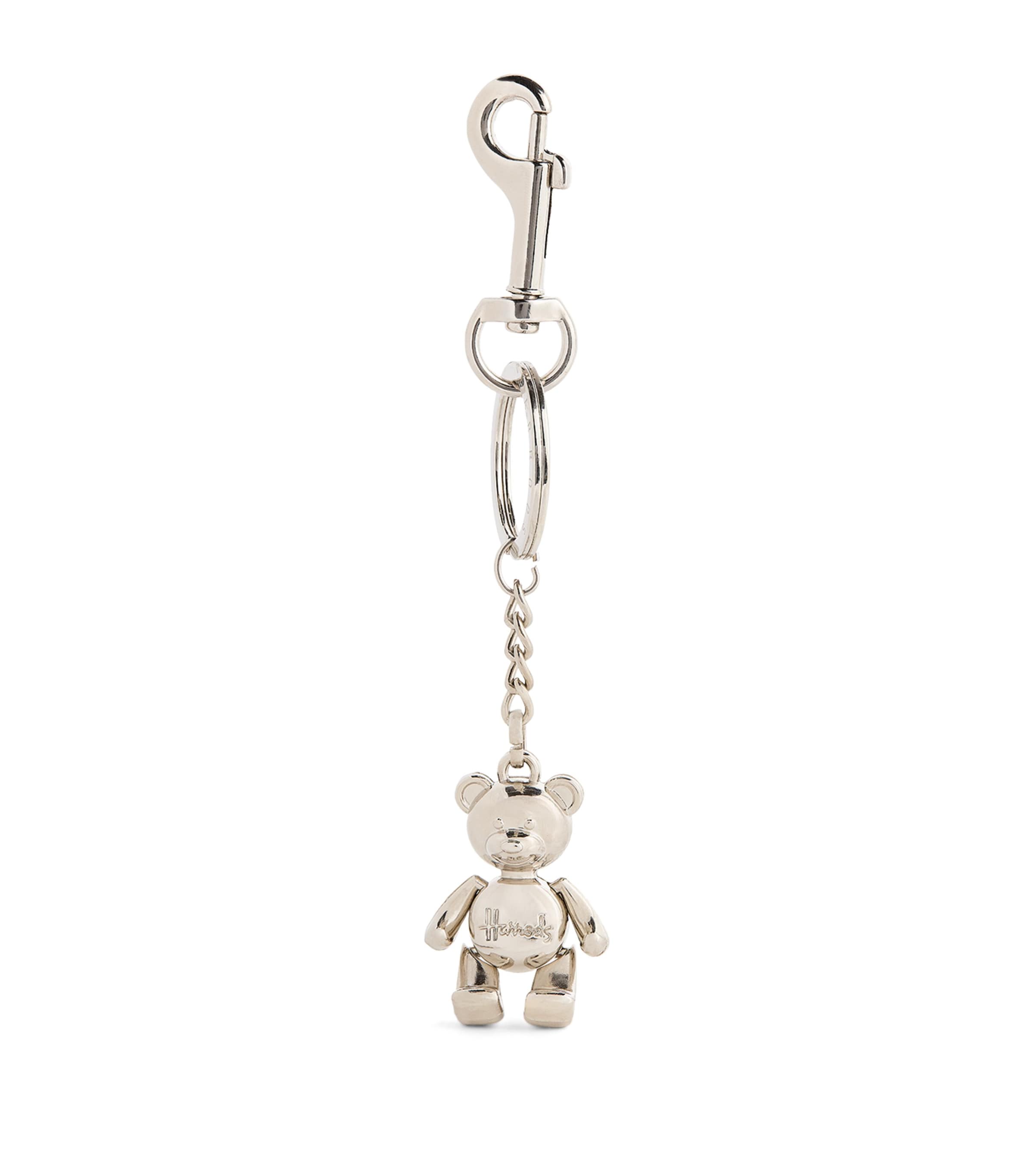 Harrods Jointed Bear Keyring Silver Image 1