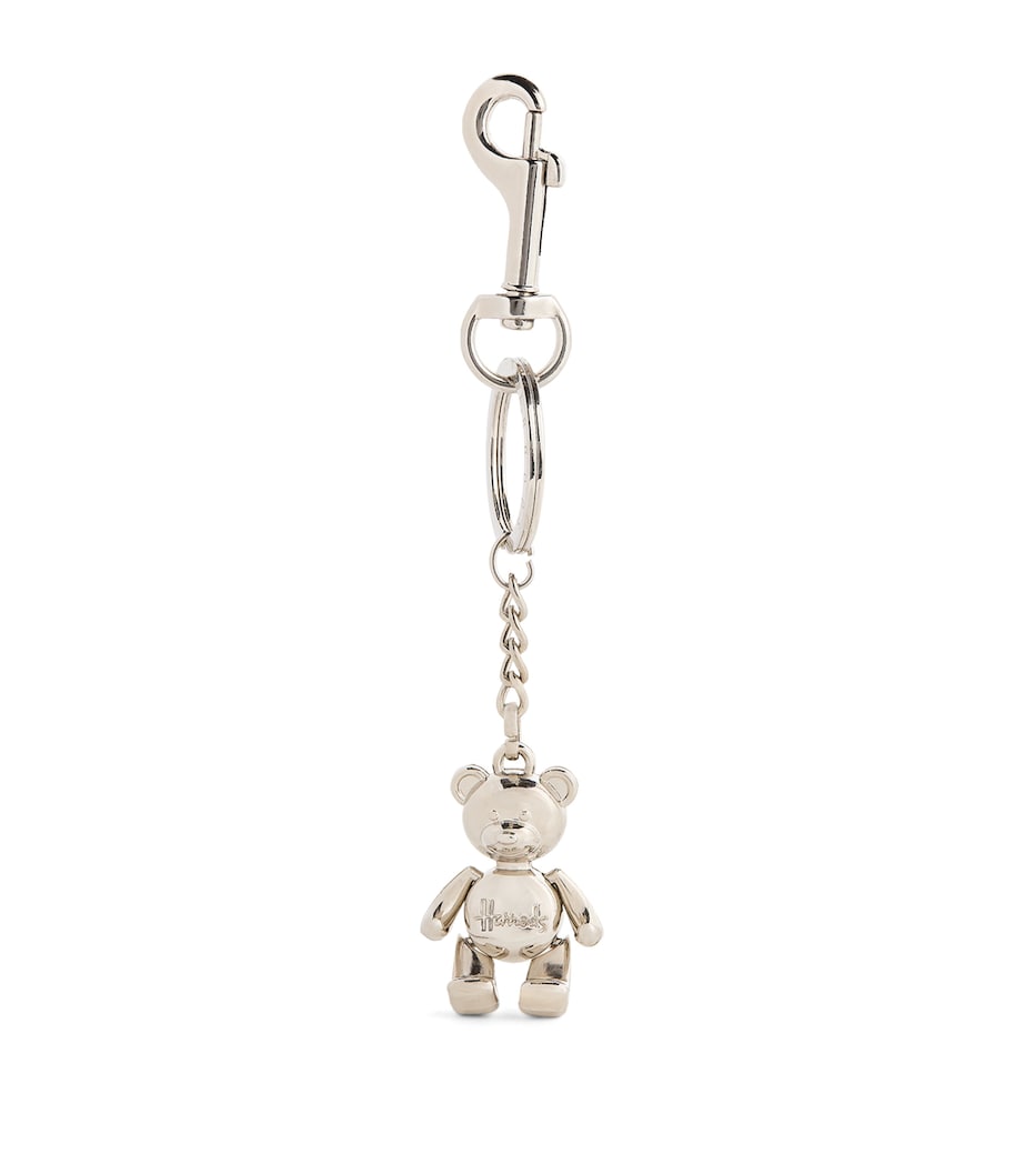 Harrods Jointed Bear Keyring Silver Image 1