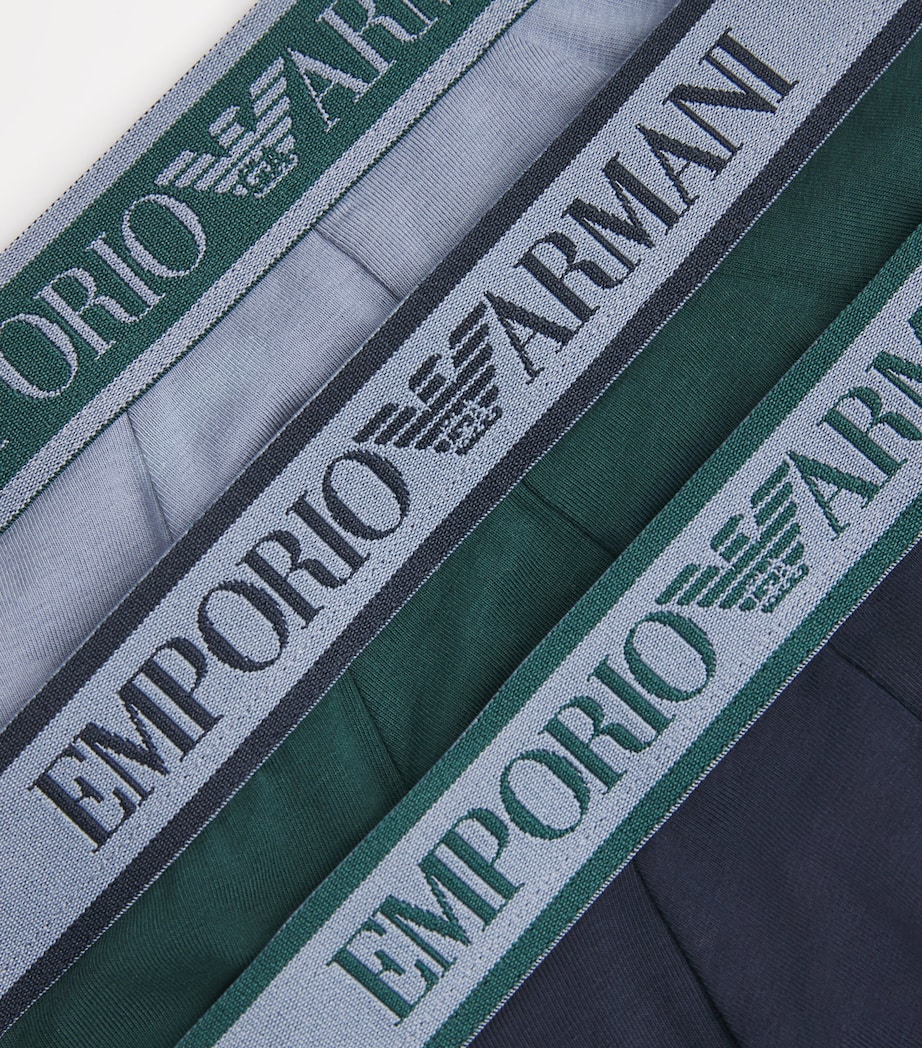 Stretch-Cotton Core Logo Briefs (Pack of 3) MB242 BLU/STONE/PINE Image 3