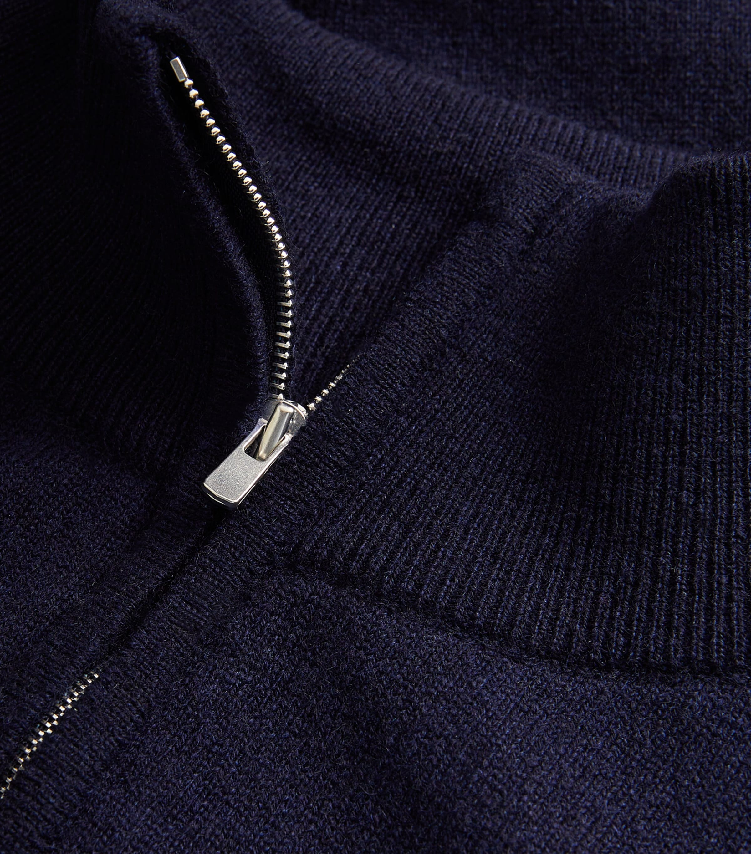 Cashmere Zip-Up Sweater NAVY Image 5