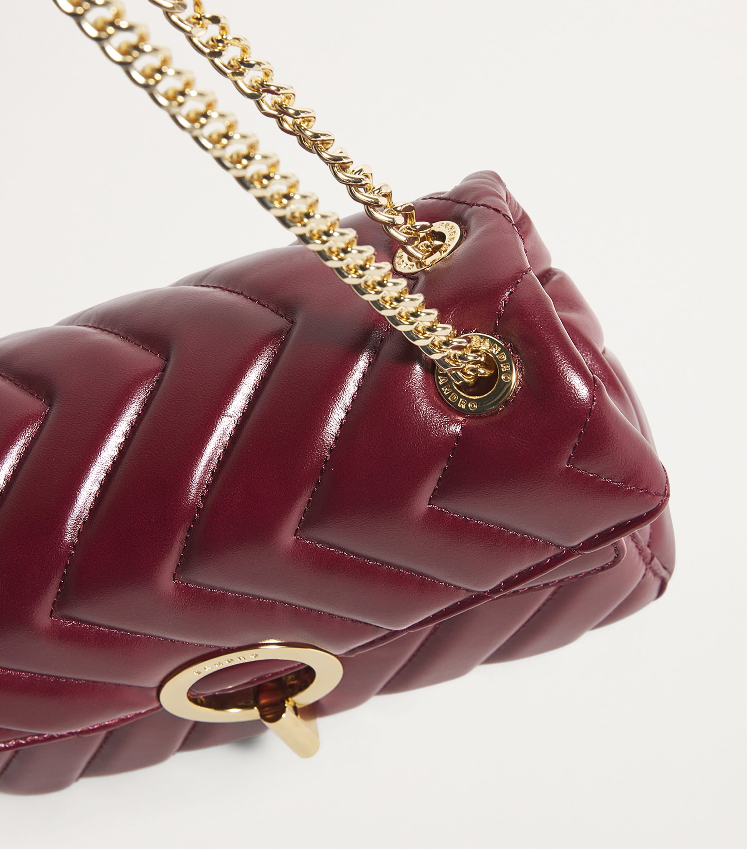 Quilted Leather Yza Shoulder Bag BORDEAUX Image 6