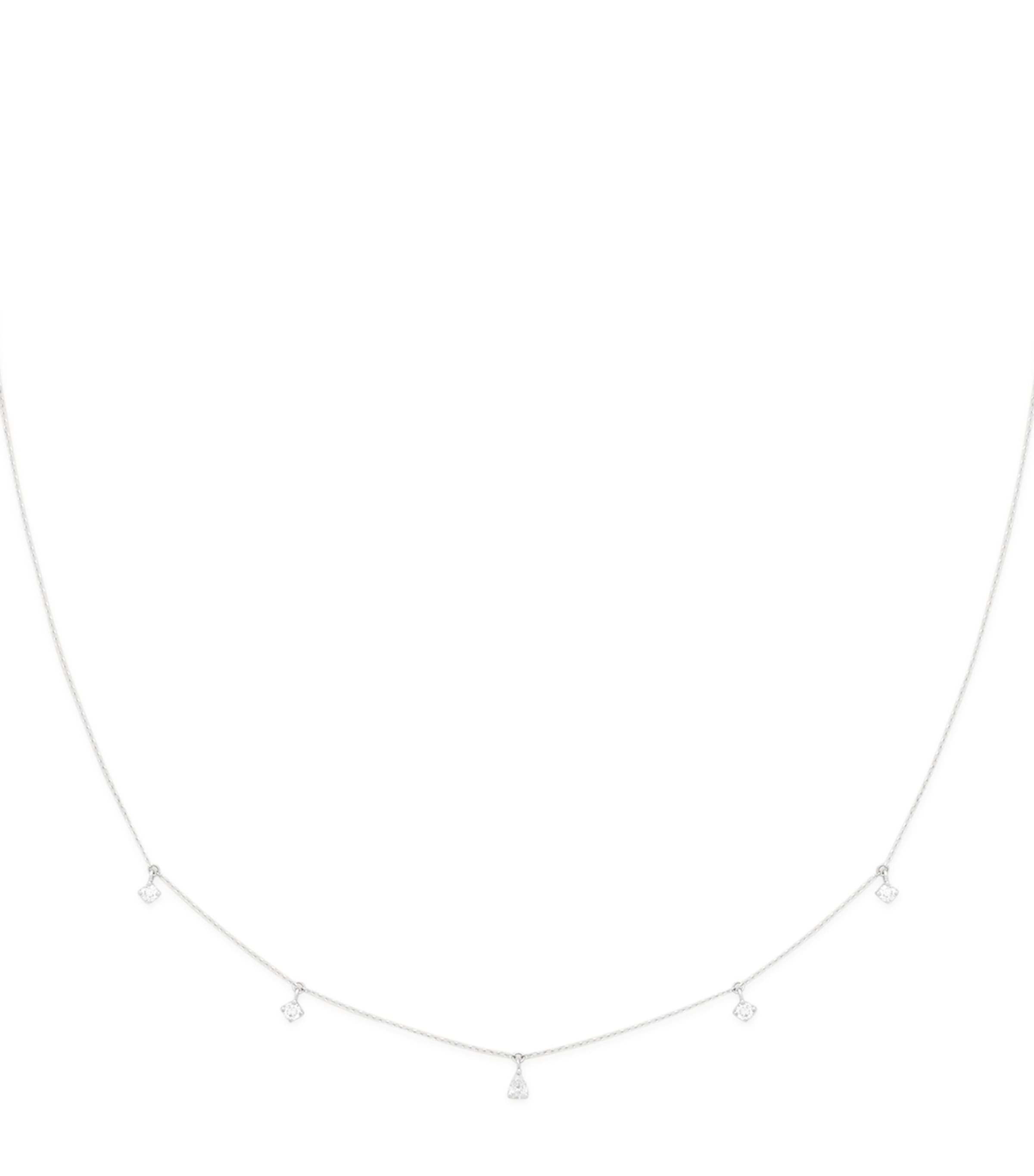 Astrid & Miyu White Gold and Diamond Pear Charm Necklace Gold Image 1