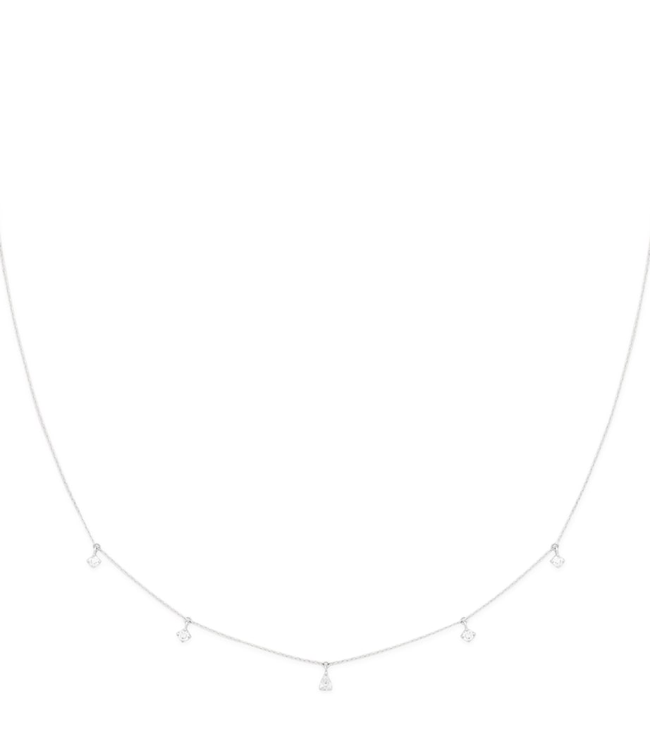 Astrid & Miyu White Gold and Diamond Pear Charm Necklace Gold Image 1