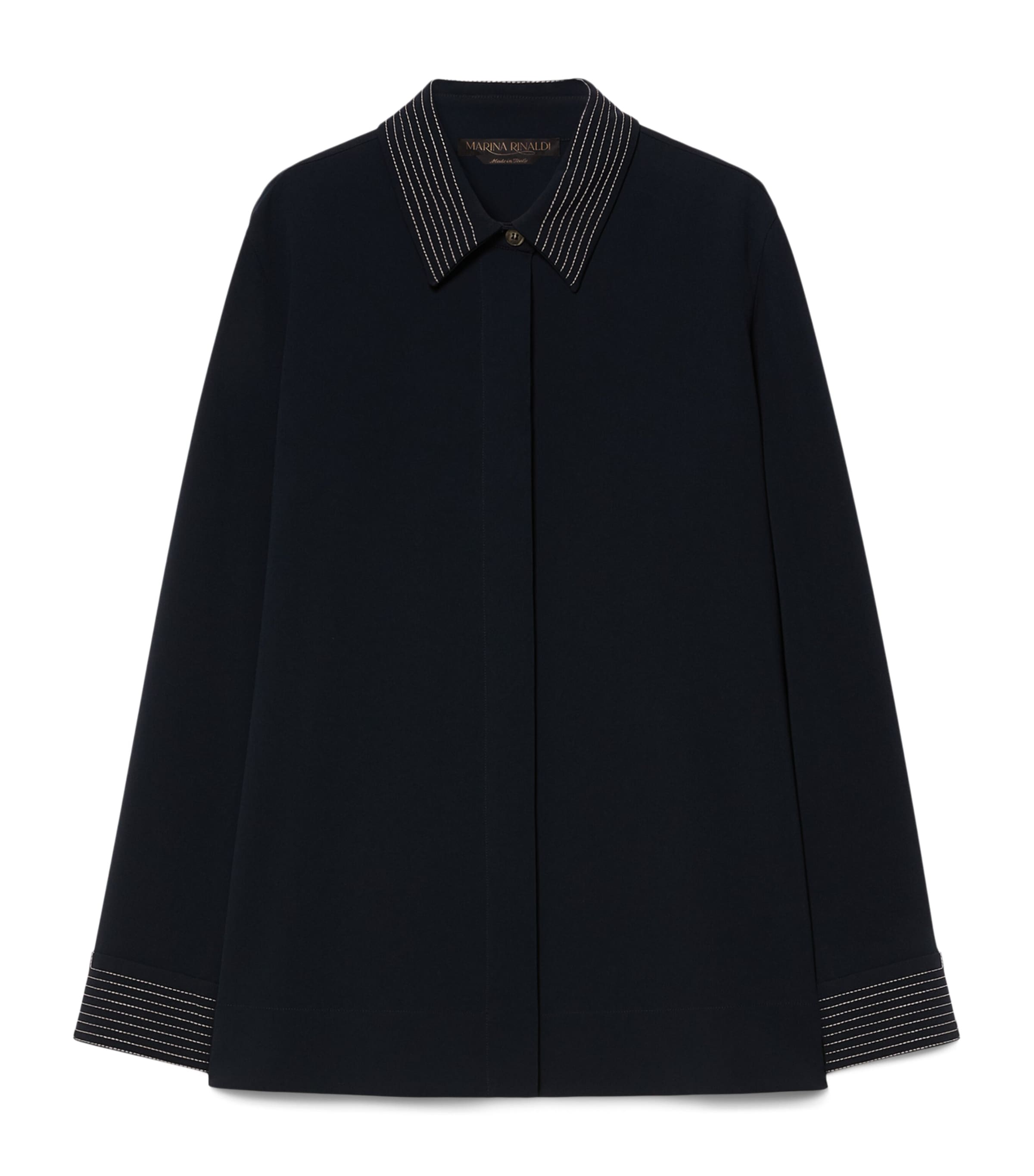 Marina Rinaldi Womens Embroidered Shirt Midnightblue Image 1
