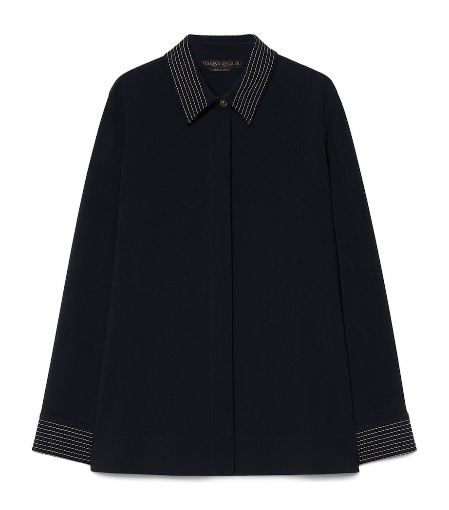 Marina Rinaldi Womens Embroidered Shirt Midnightblue Image 1
