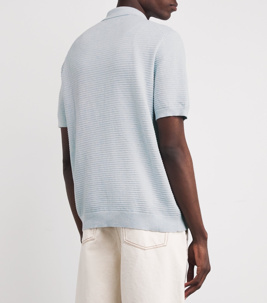 NN.07 Mens Organic Cotton Zip-Up Gustav Shirt Winter Sky Image 4