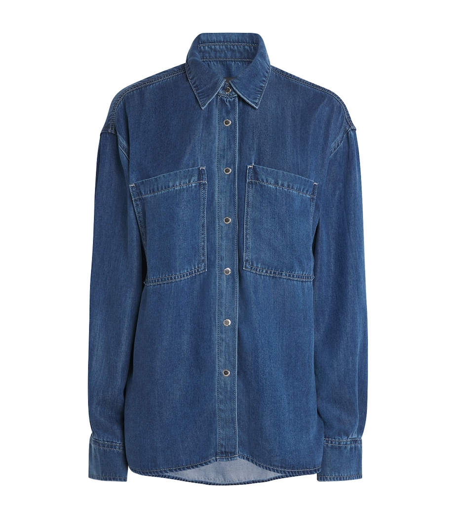 7 For All Mankind Womens Denim Shirt Boreal Image 1
