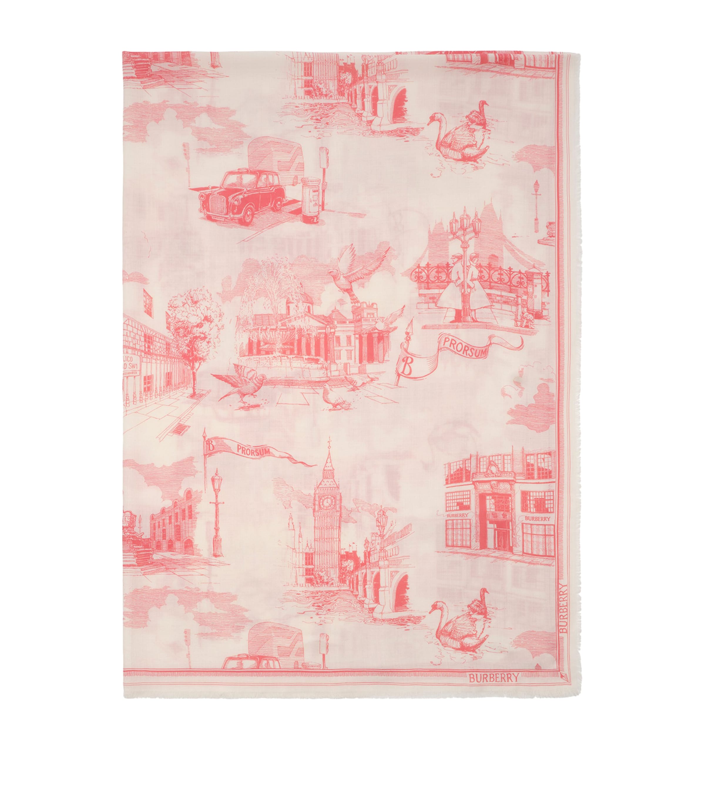 Burberry Silk-Wool London Landmarks Scarf Cami Pink Image 1