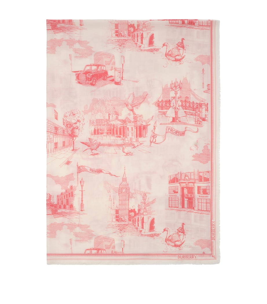 Burberry Silk-Wool London Landmarks Scarf Cami Pink Image 1