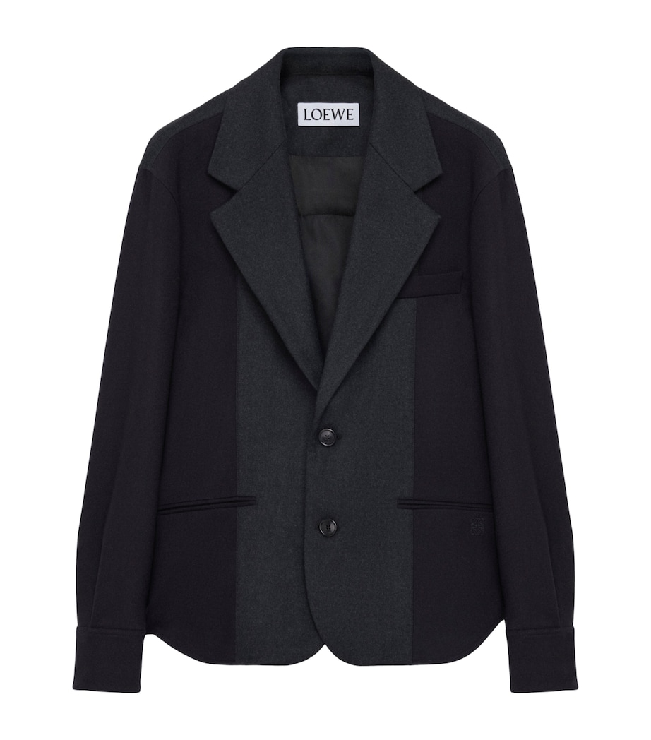 Wool-Blend Hybrid Blazer NAVY/GREY Image 1