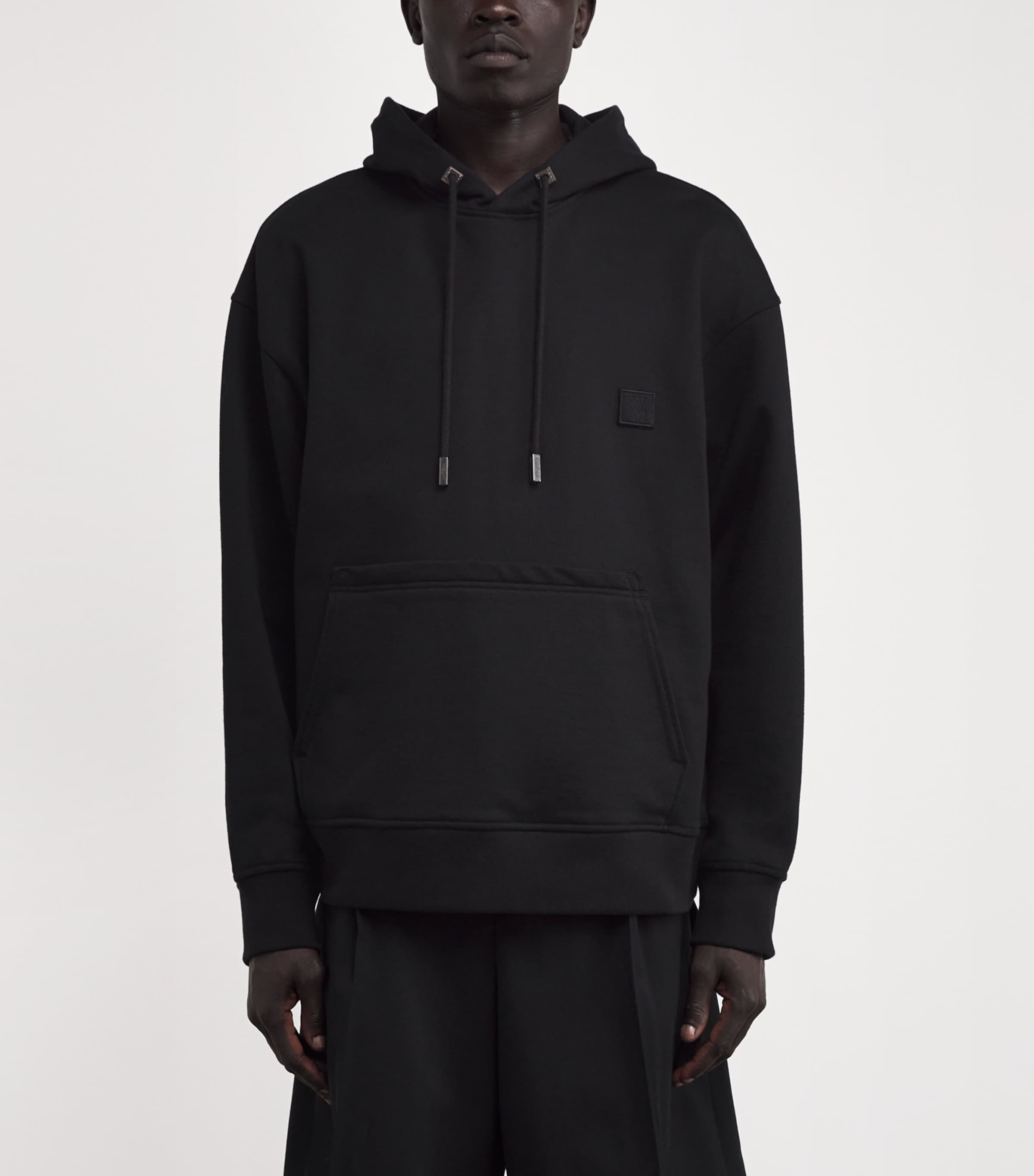 Cotton Floral Print Hoodie BLACK Image 3