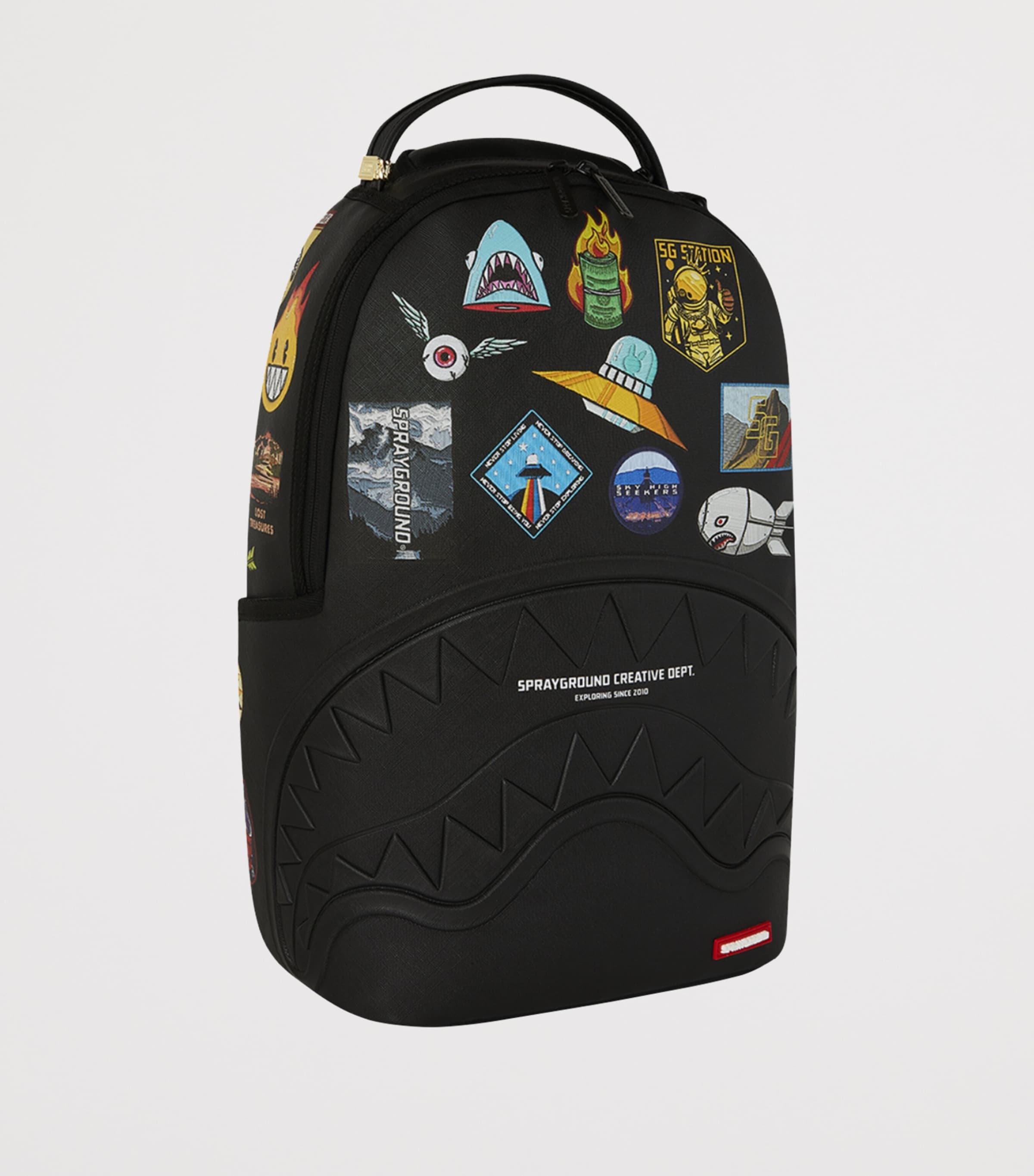 Embossed Patch Backpack BLACK Image 2
