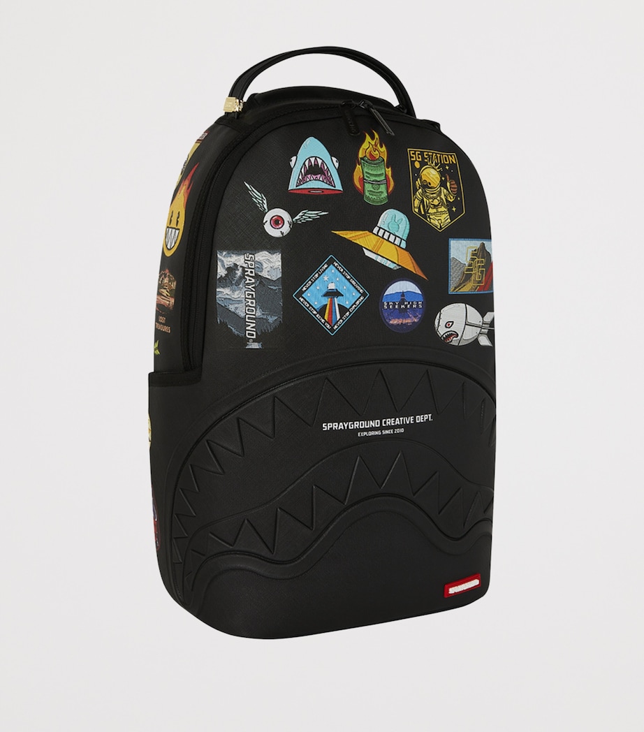 Embossed Patch Backpack BLACK Image 2